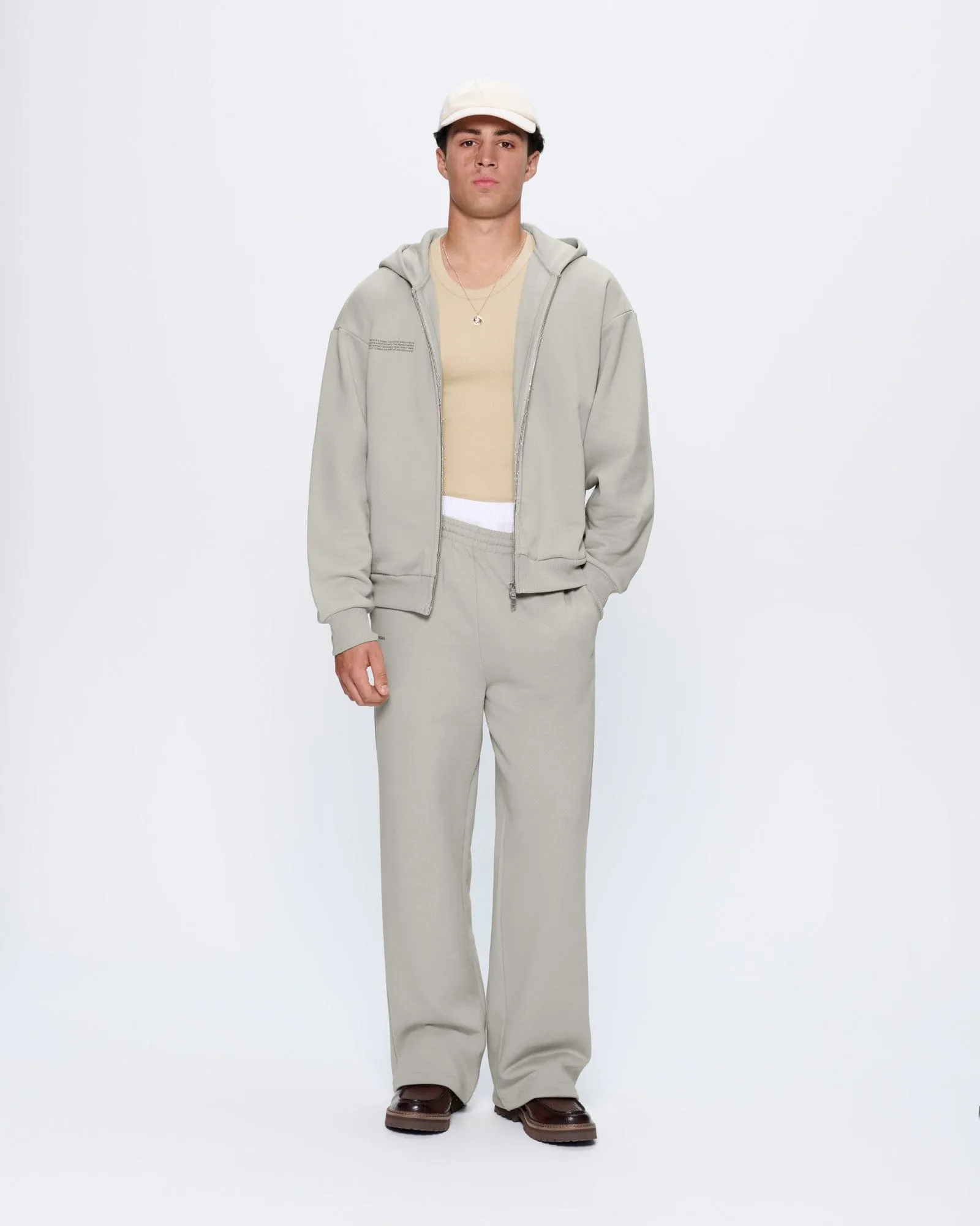 Mens 365 Heavyweight Straight Leg Track Pants—Stone sold by Pangaia