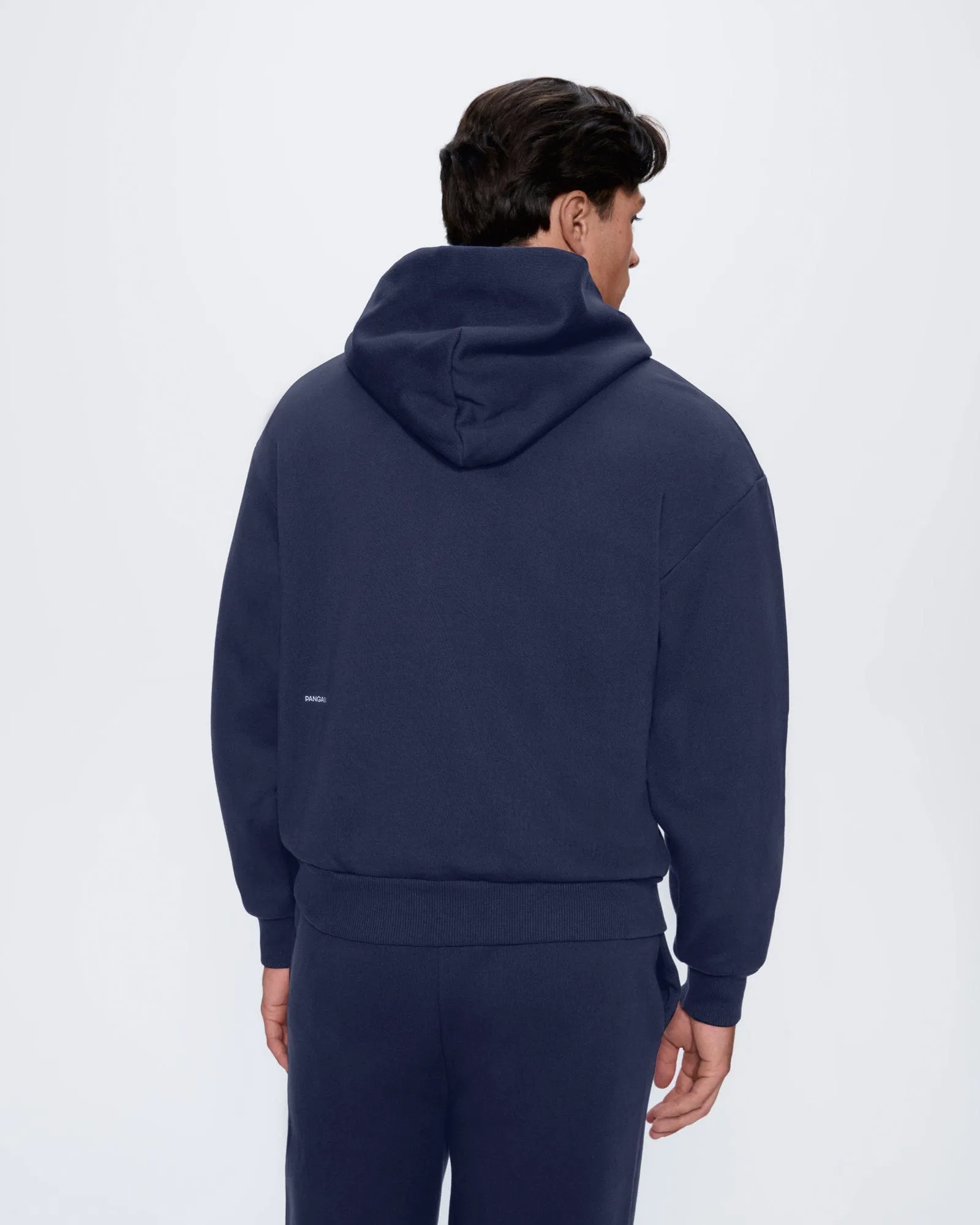 Mens 365 Heavyweight Two-Way Zip-Through Hoodie—Navy sold by Pangaia product image thumbnail 5