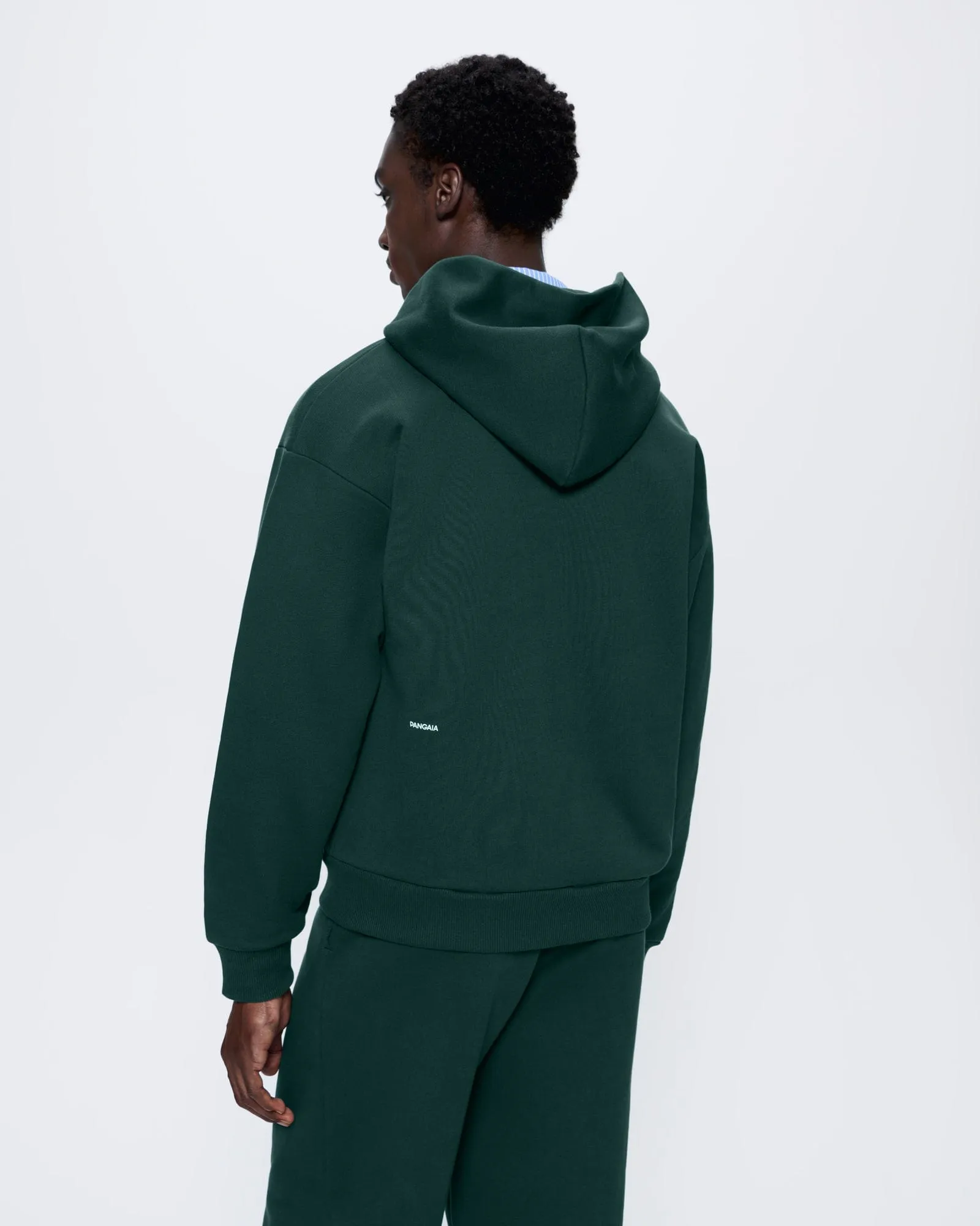 Mens 365 Heavyweight Two-Way Zip-Through Hoodie—Foliage Green sold by Pangaia product image thumbnail 5