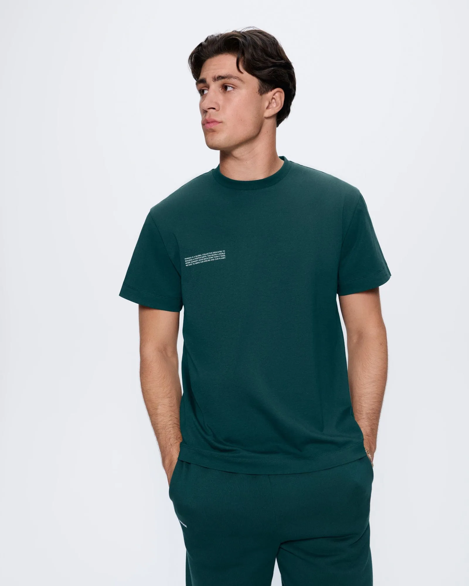 Mens 365 Midweight T-shirt—Foliage Green sold by Pangaia