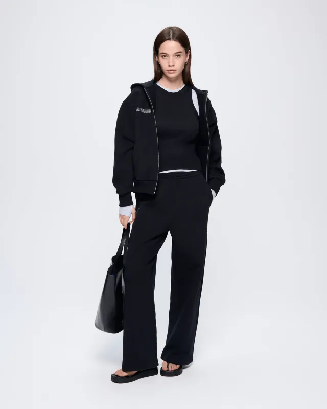 Womens 365 Heavyweight Straight Leg Track Pants—Black sold by Pangaia