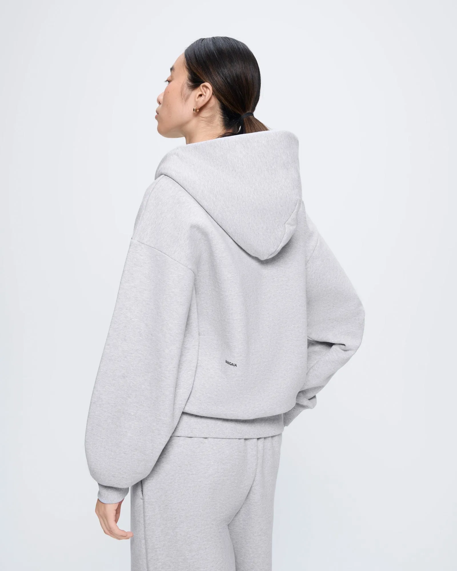 Womens 365 Heavyweight Two-Way Zip-Through Hoodie—Grey Marl sold by Pangaia product image thumbnail 5