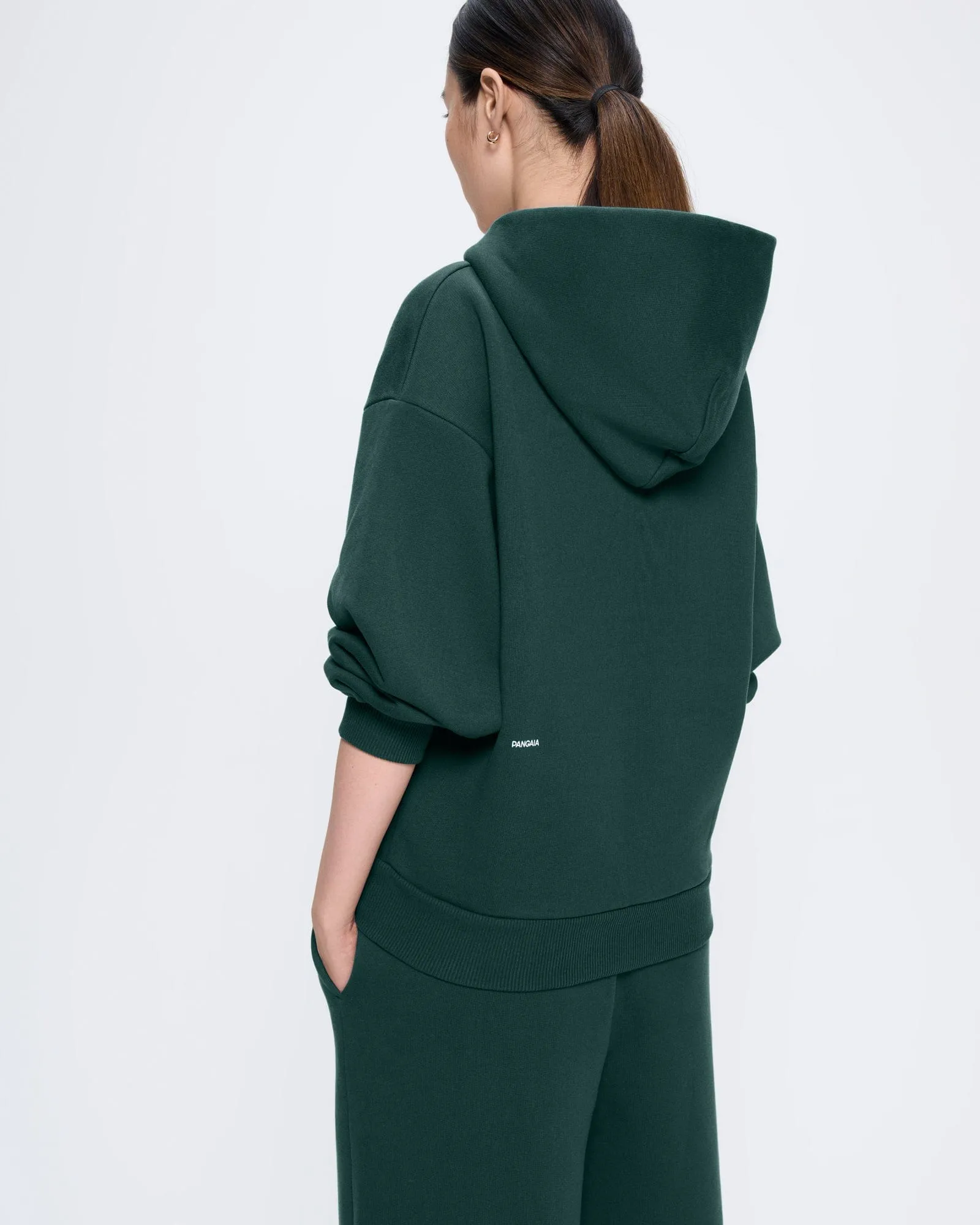 Womens 365 Heavyweight Two-Way Zip-Through Hoodie—Foliage Green sold by Pangaia product image thumbnail 5