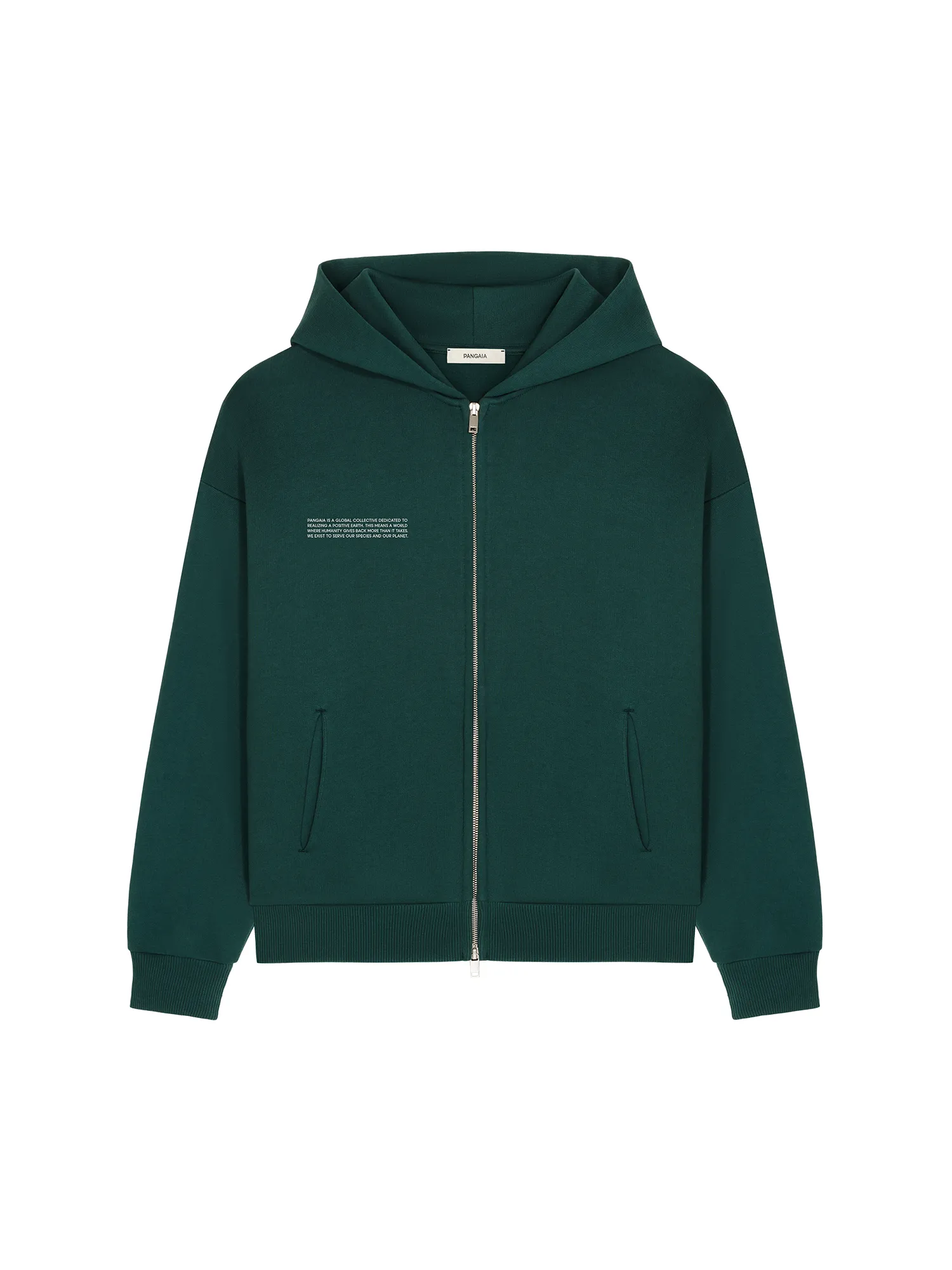 Womens 365 Heavyweight Two-Way Zip-Through Hoodie—Foliage Green sold by Pangaia product image thumbnail 2