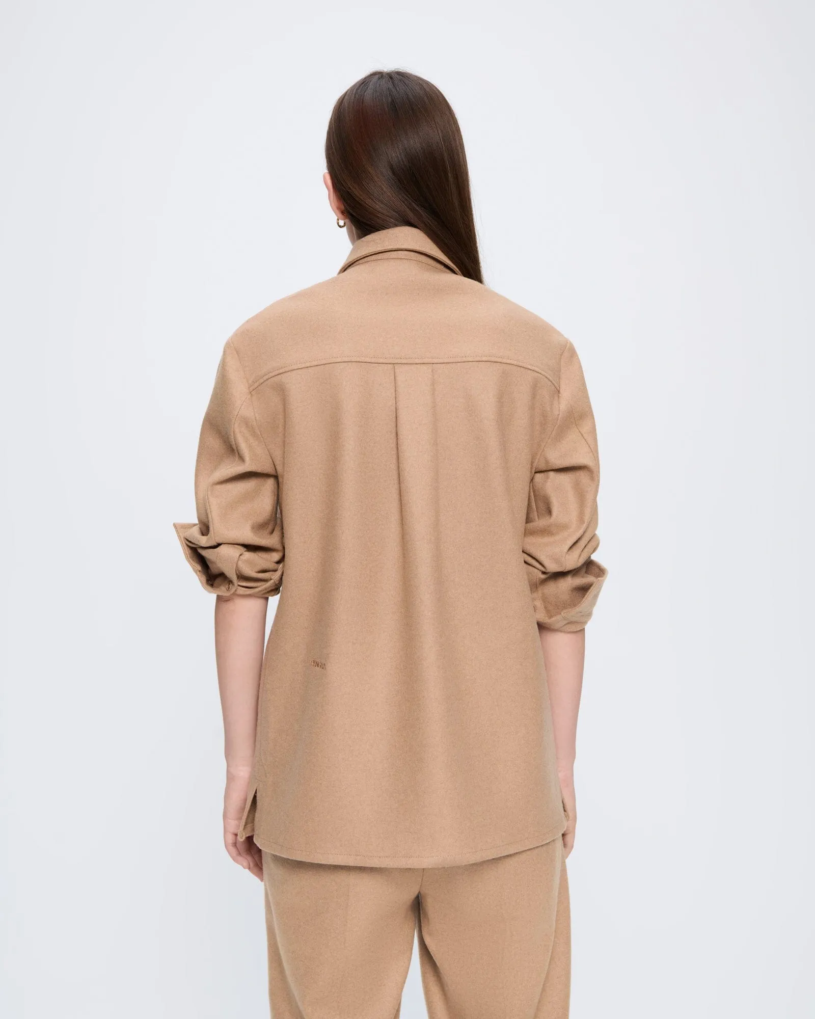 Womens Recycled Wool Long-Sleeve Shirt—Desert Camel sold by Pangaia product image thumbnail 4