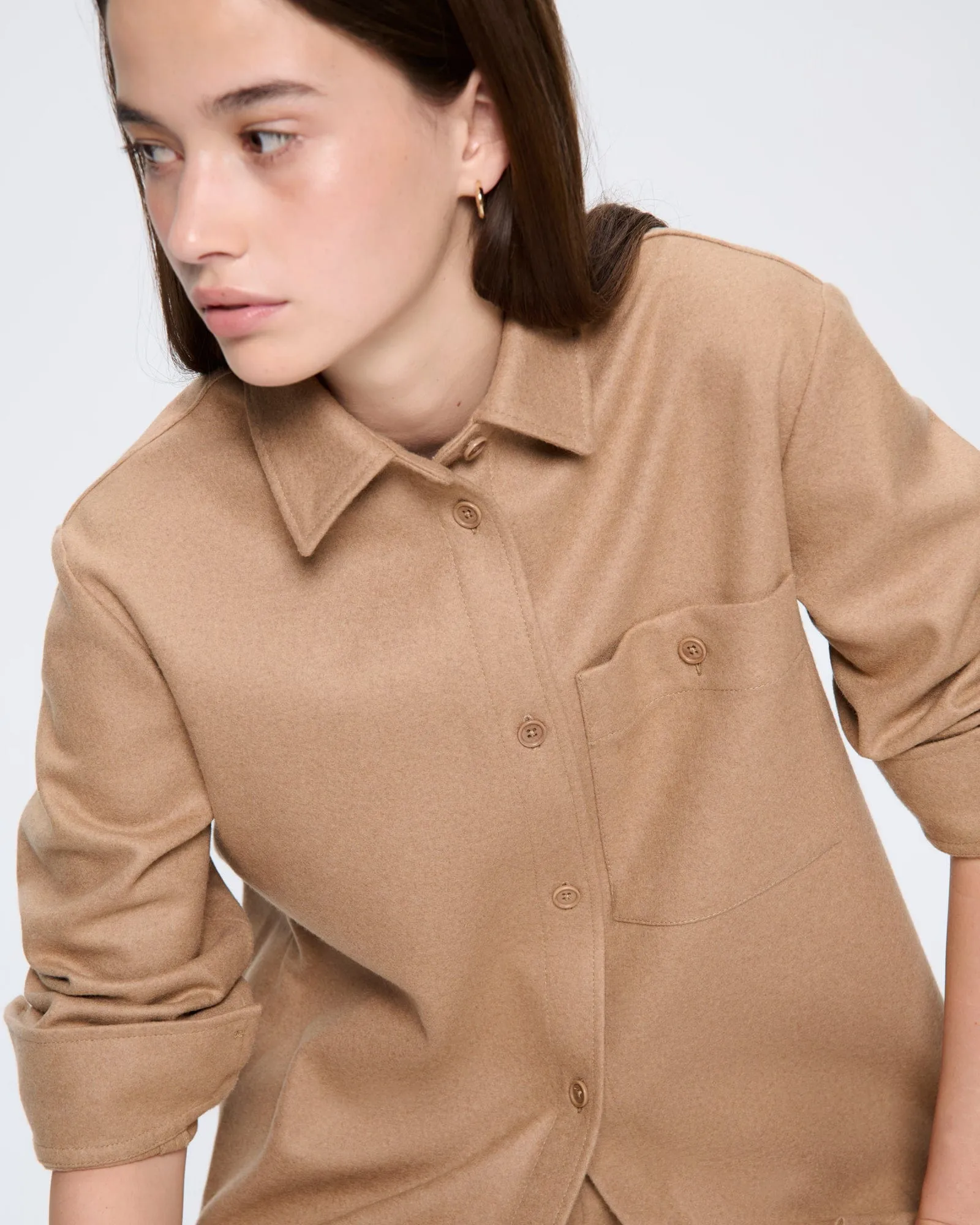 Womens Recycled Wool Long-Sleeve Shirt—Desert Camel sold by Pangaia product image thumbnail 5
