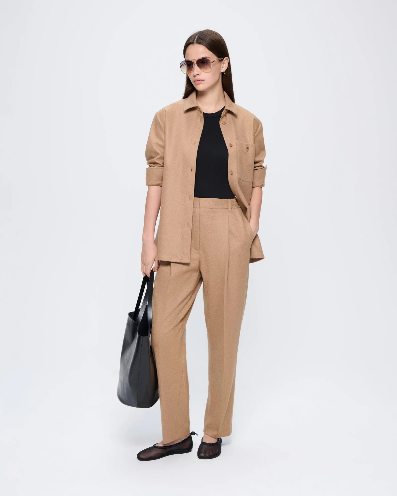 Womens Recycled Wool Long-Sleeve Shirt—Desert Camel sold by Pangaia product image thumbnail 3