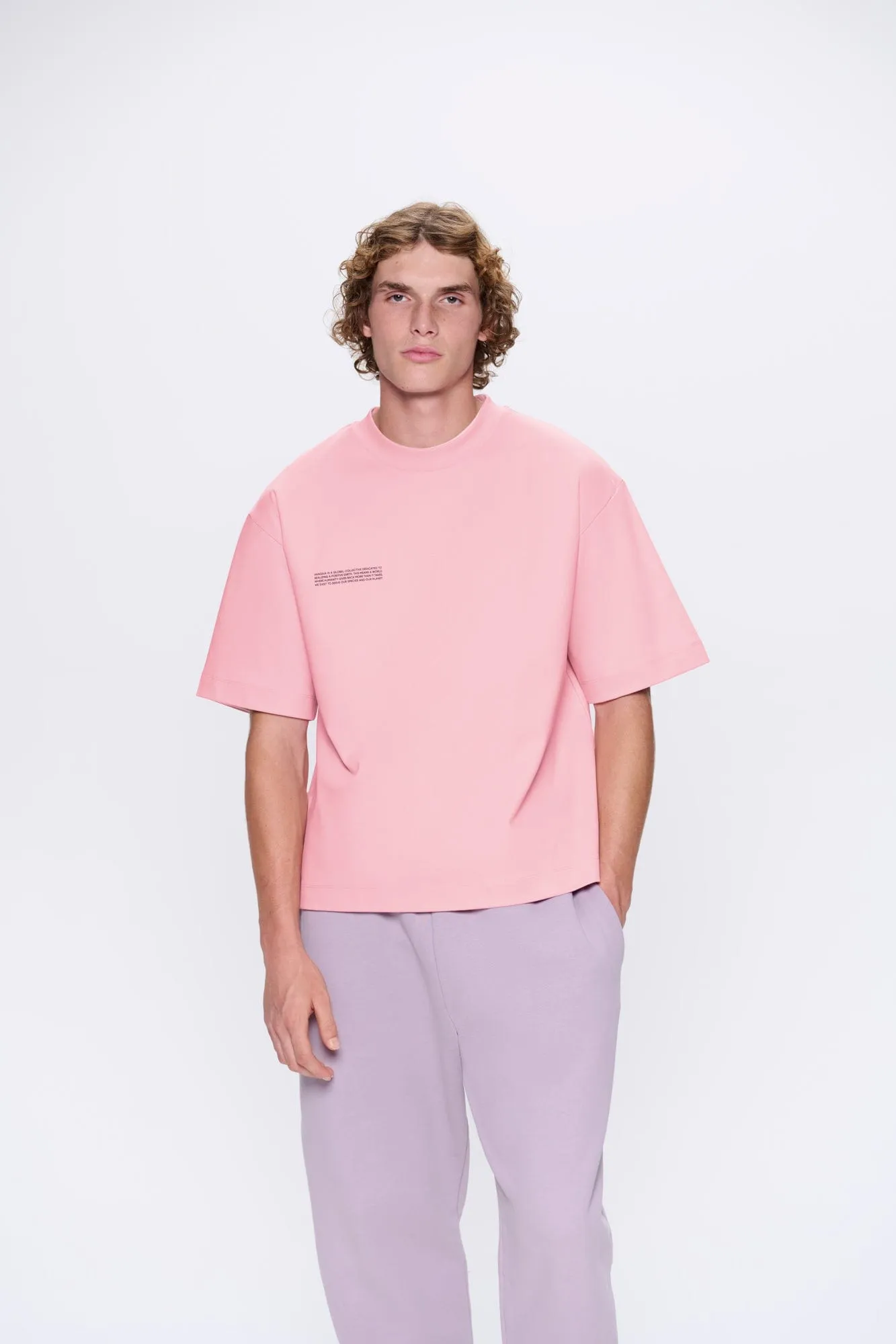 Archive Mens Interlock Oversized T-Shirt—Sakura Pink sold by Pangaia