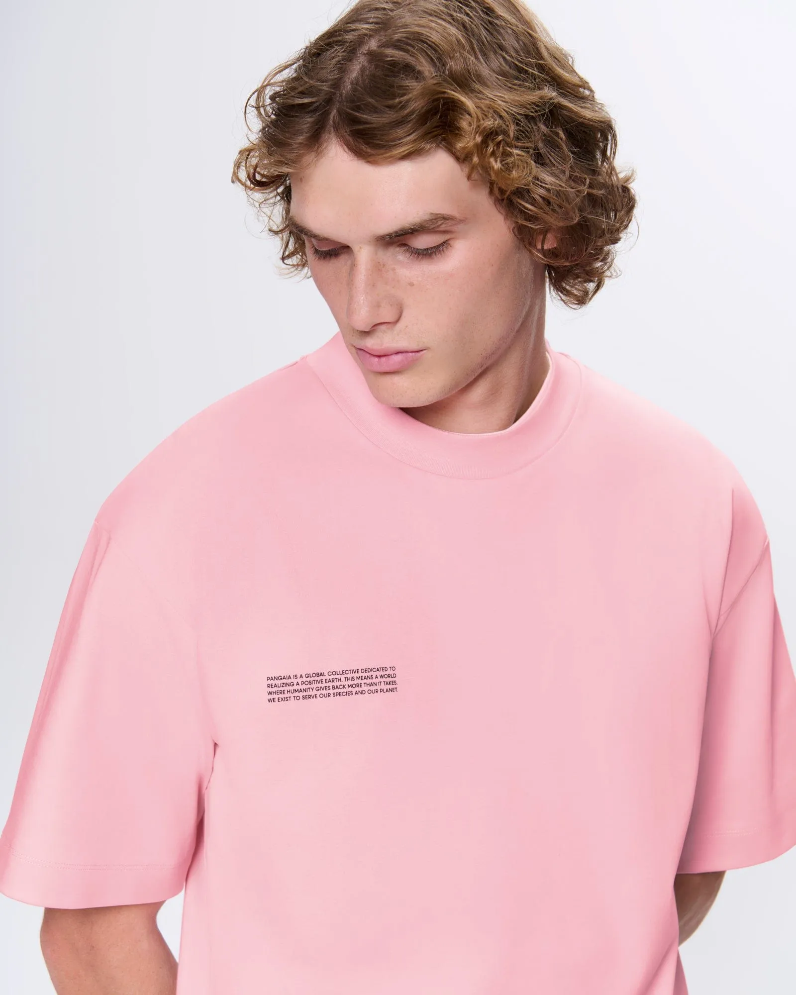 Archive Mens Interlock Oversized T-Shirt—Sakura Pink sold by Pangaia product image thumbnail 4