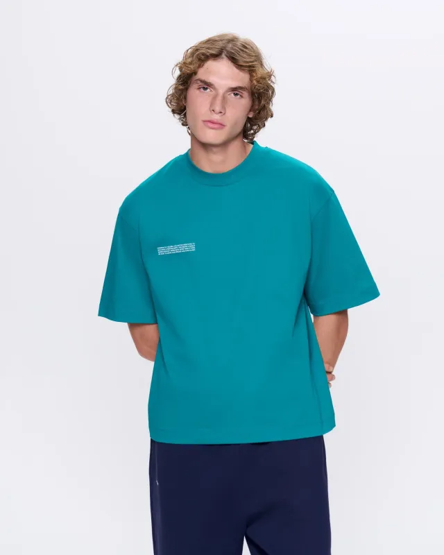 Archive Mens Interlock Oversized T-Shirt—Malachite Green made by Pangaia