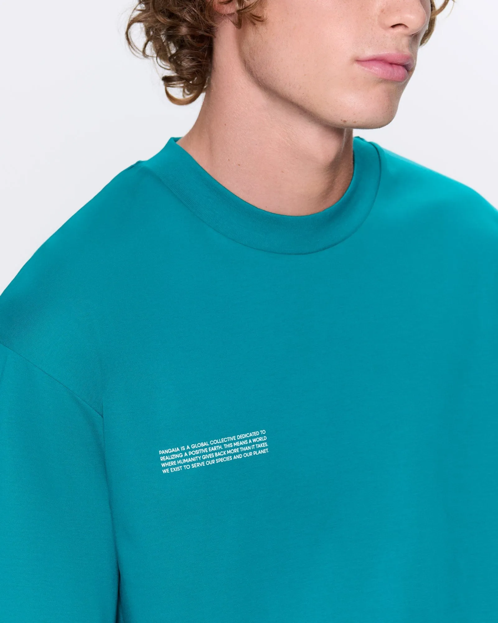 Archive Mens Interlock Oversized T-Shirt—Malachite Green sold by Pangaia product image thumbnail 4