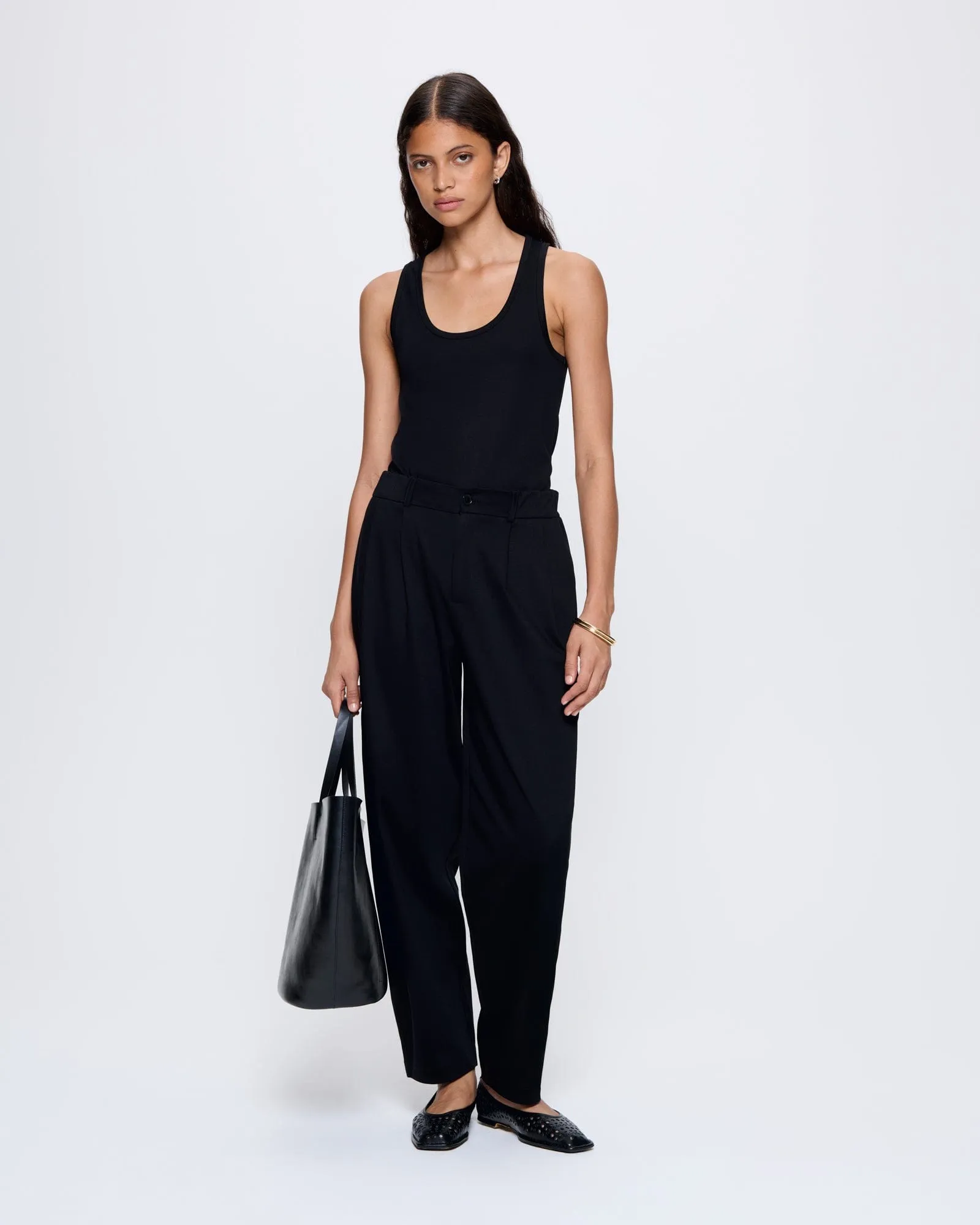 Archive Womens Interlock Tank Top—Black sold by Pangaia product image thumbnail 3