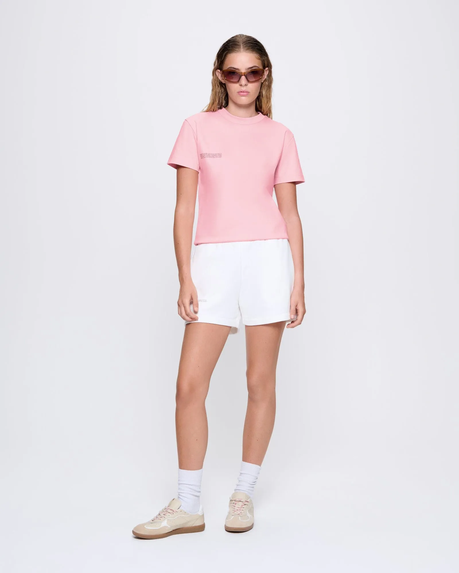 Womens Interlock Text Block T-Shirt—Sakura Pink sold by Pangaia product image thumbnail 3