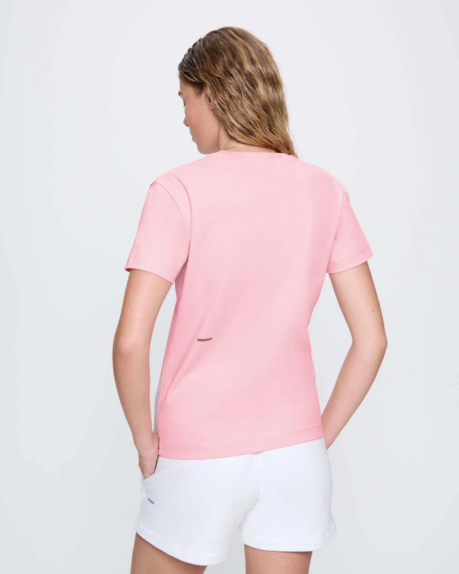 Womens Interlock Text Block T-Shirt—Sakura Pink sold by Pangaia product image thumbnail 5