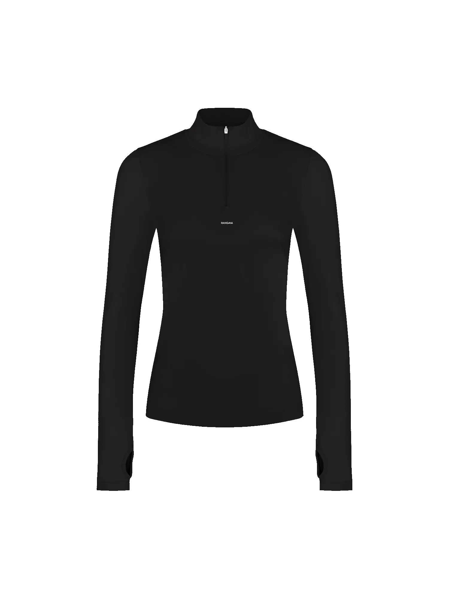 Womens 99% Bio-Based Zipped Long Sleeve Top—Black sold by Pangaia product image thumbnail 2