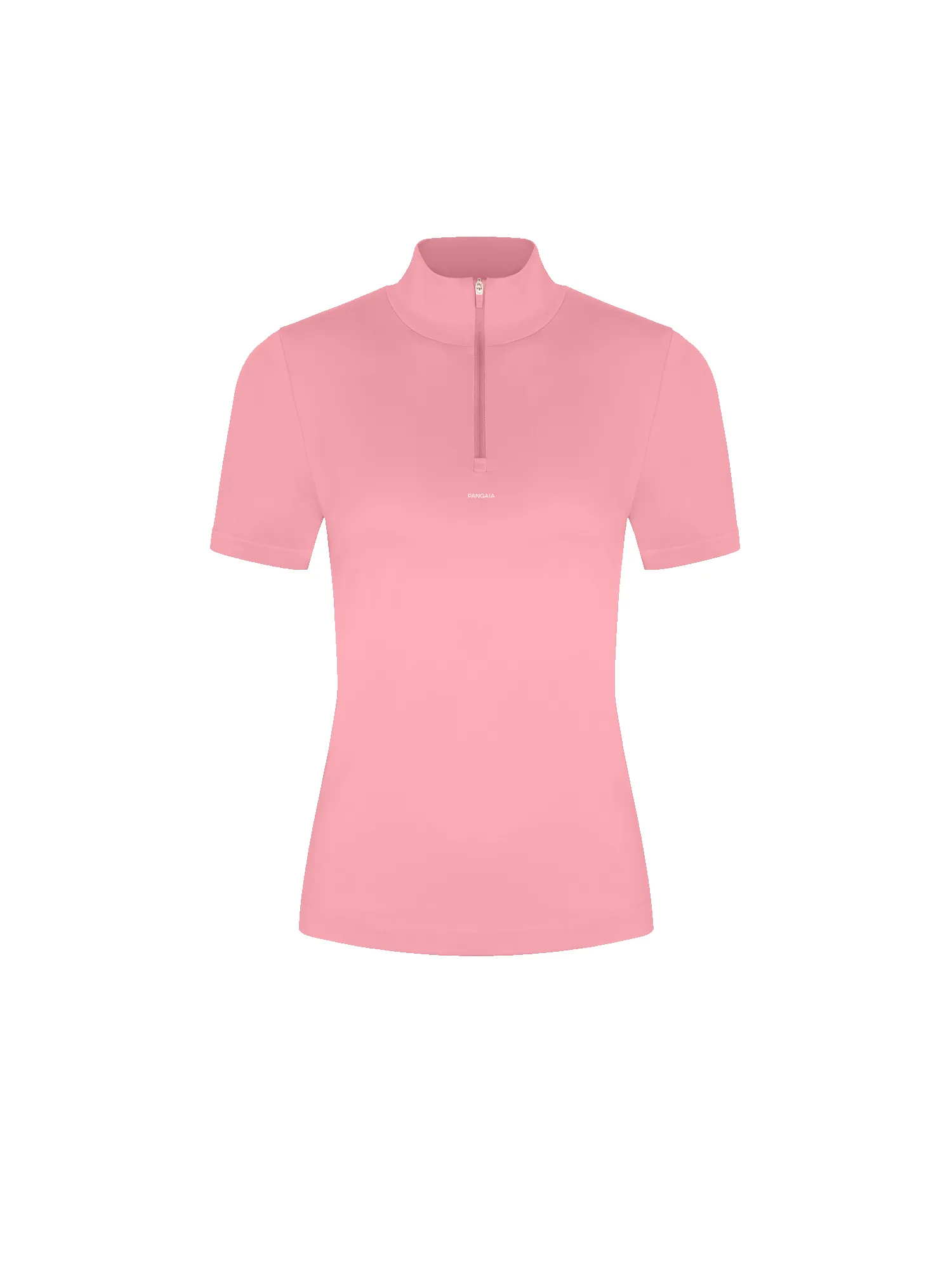 Womens 99% Bio-Based Zipped Short Sleeve Top—Dewy Rose sold by Pangaia product image thumbnail 2