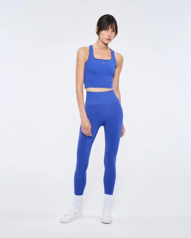 Womens 99% Bio-Based Compressive Leggings—Gaia Blue sold by Pangaia