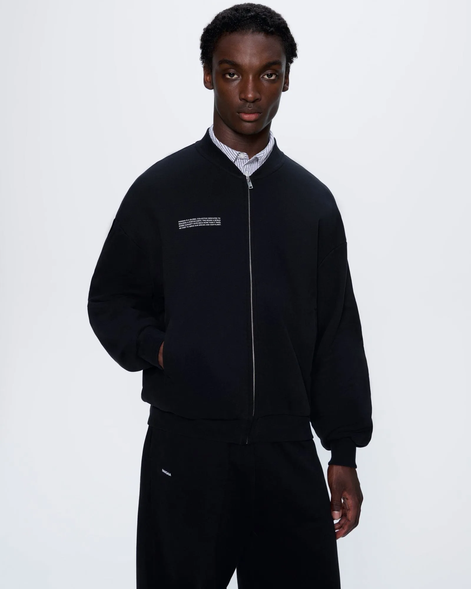 Mens 365 Midweight Bomber Jacket—Black sold by Pangaia product image thumbnail 3