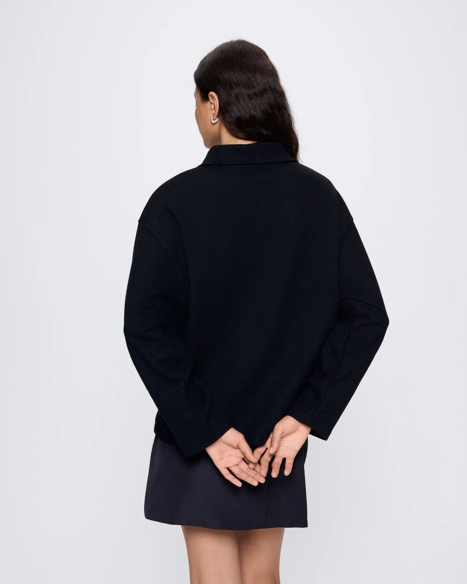 Archive Womens Recycled Wool Jersey Half-Zip Sweater—black sold by Pangaia product image thumbnail 5