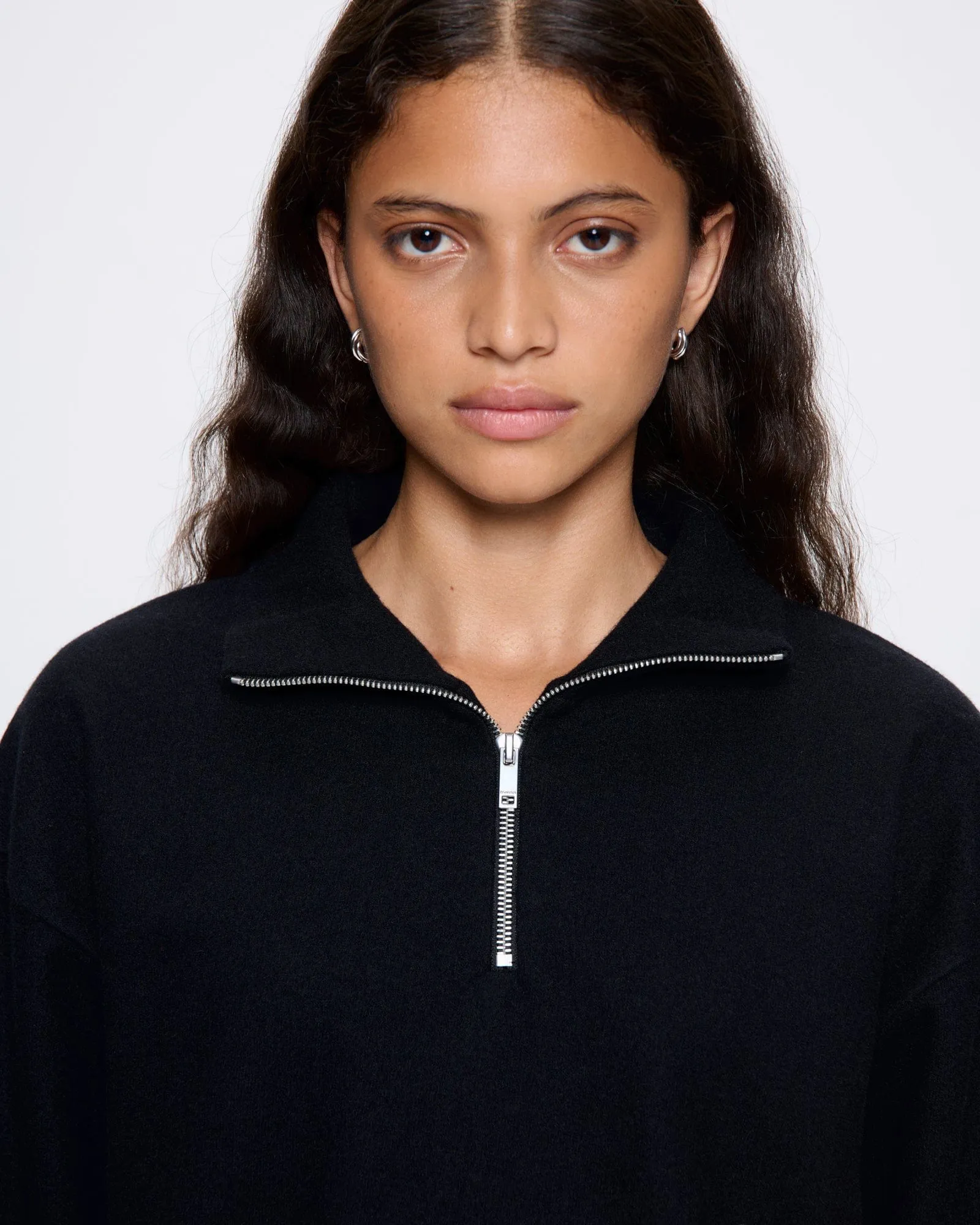 Archive Womens Recycled Wool Jersey Half-Zip Sweater—black sold by Pangaia product image thumbnail 4