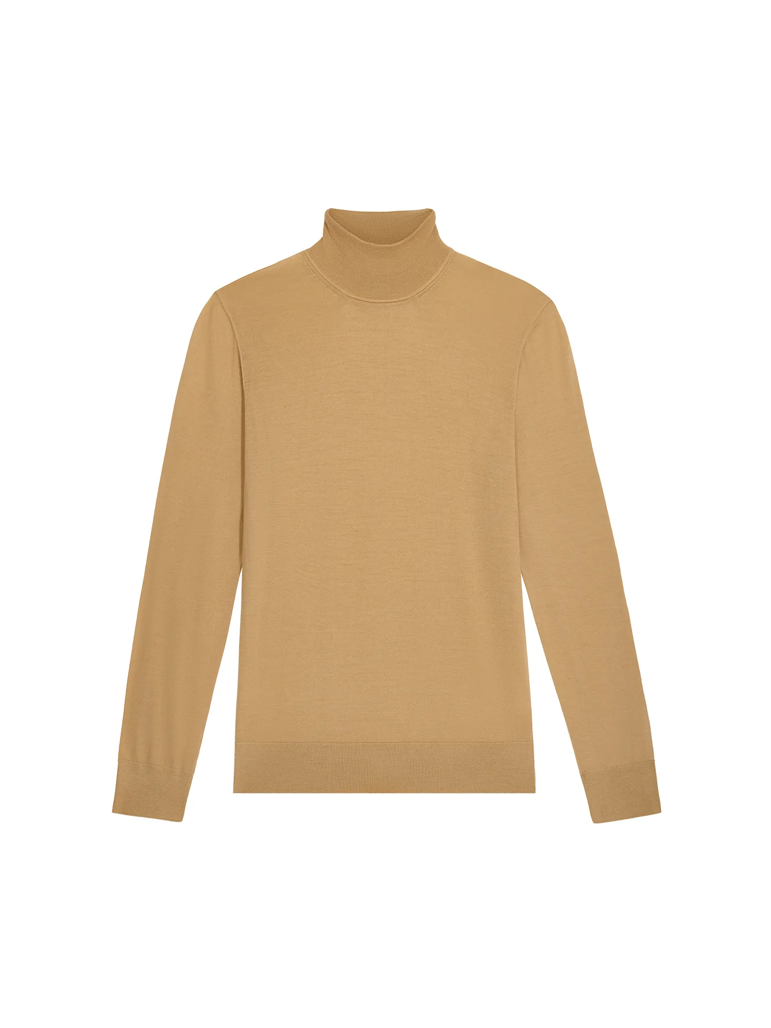 Women’s Regenerative Merino Wool Turtleneck Sweater—camel sold by Pangaia