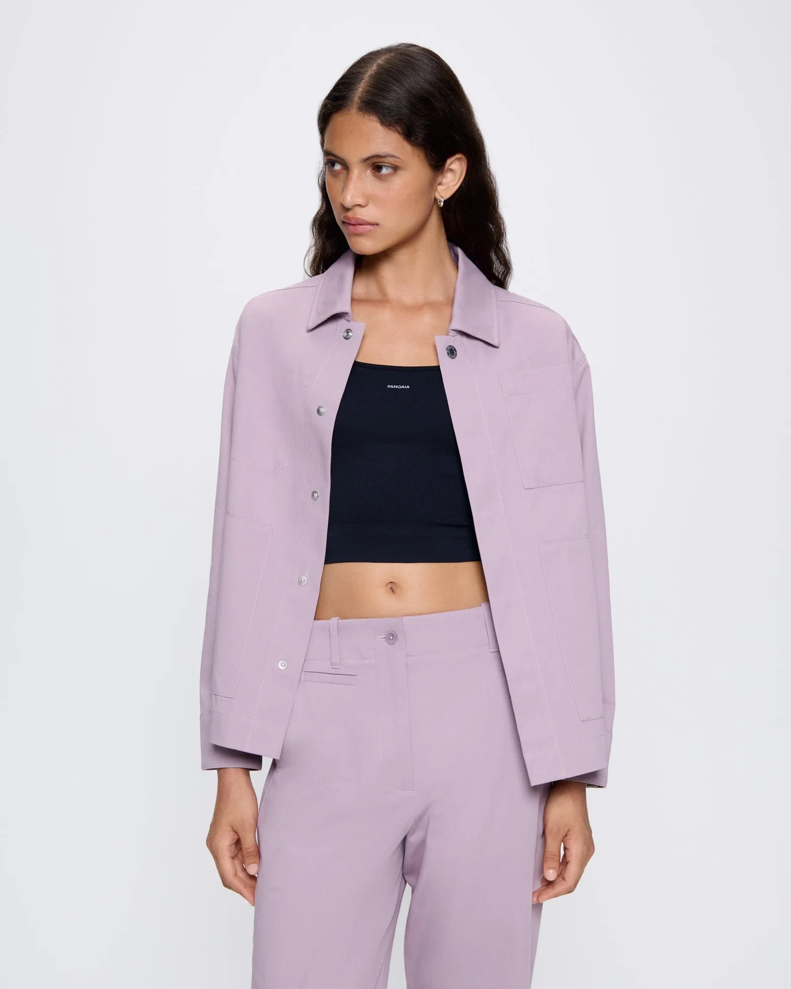 Women's DNA Utility Jacket—raisin purple sold by Pangaia