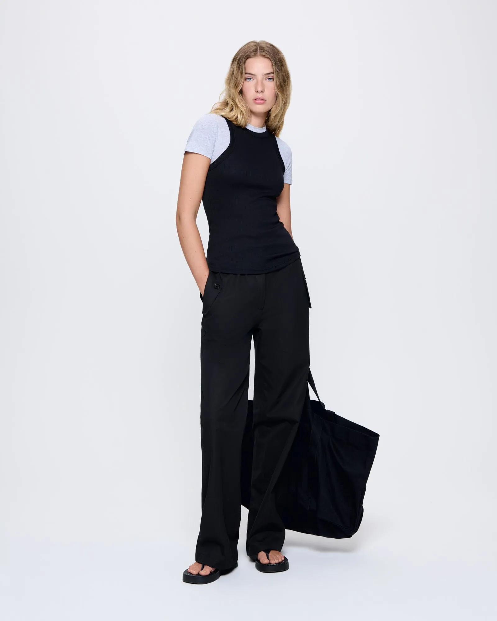 Archive Womens DNA Straight Leg Trousers—black sold by Pangaia