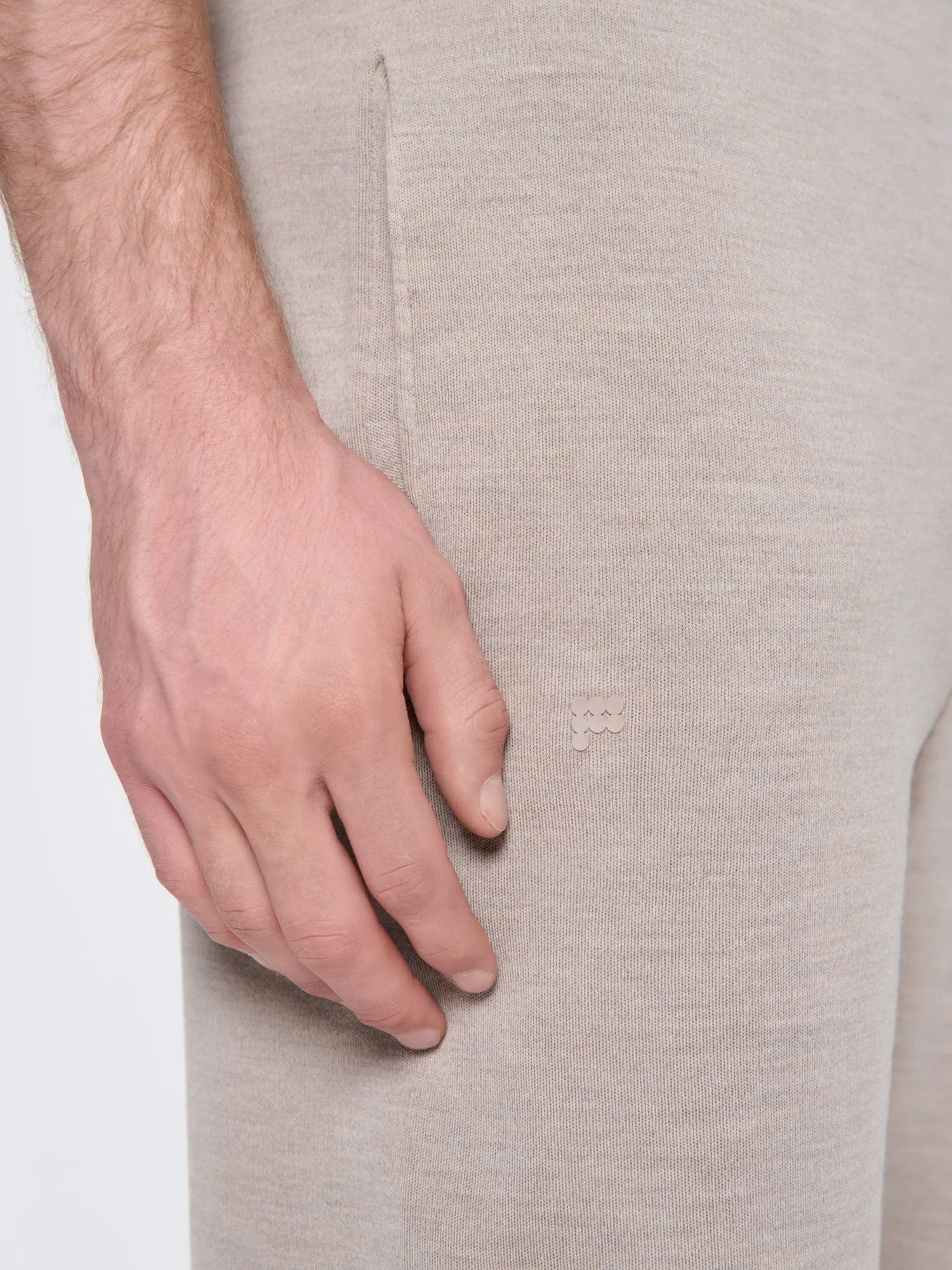 Mens Regenerative Merino Wool Track Pants—stone marl sold by Pangaia product image thumbnail 4