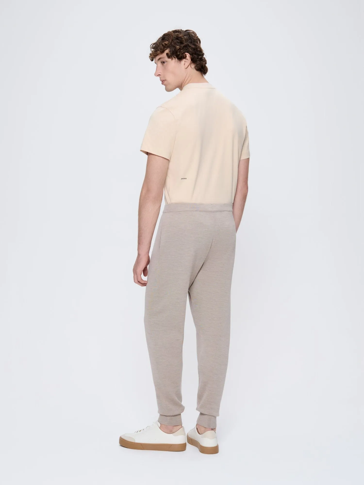 Mens Regenerative Merino Wool Track Pants—stone marl sold by Pangaia product image thumbnail 5