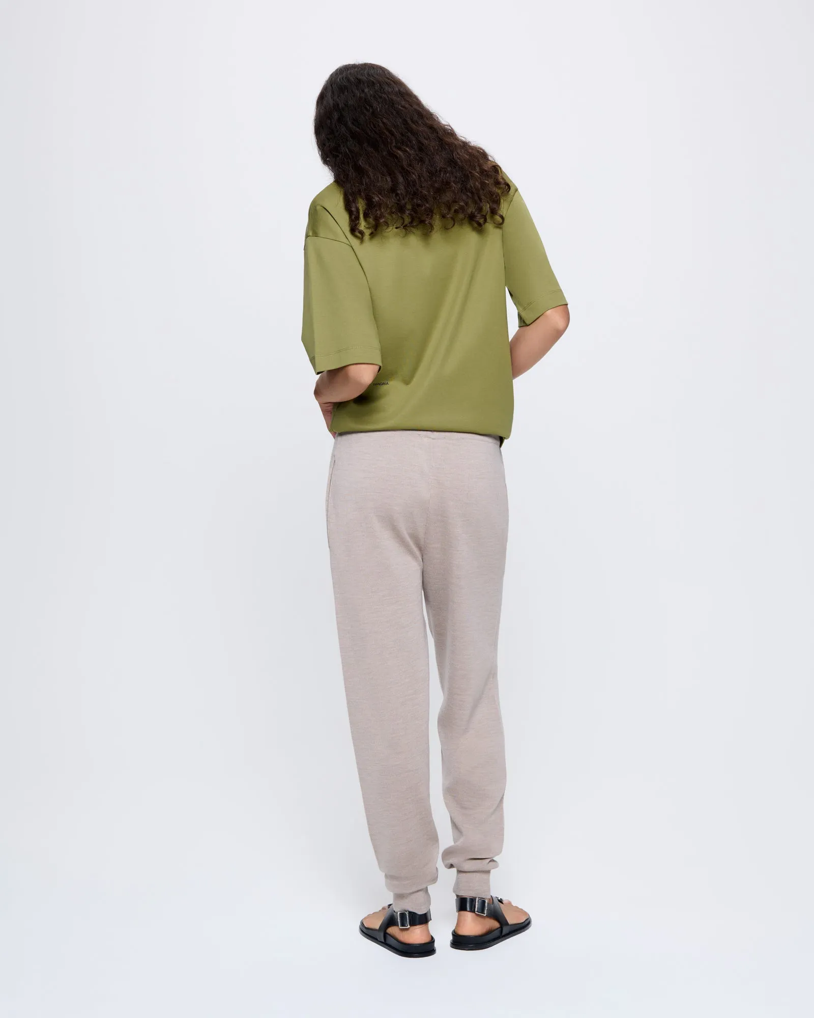 Womens Regenerative Merino Wool Track Pants—stone marl sold by Pangaia product image thumbnail 5