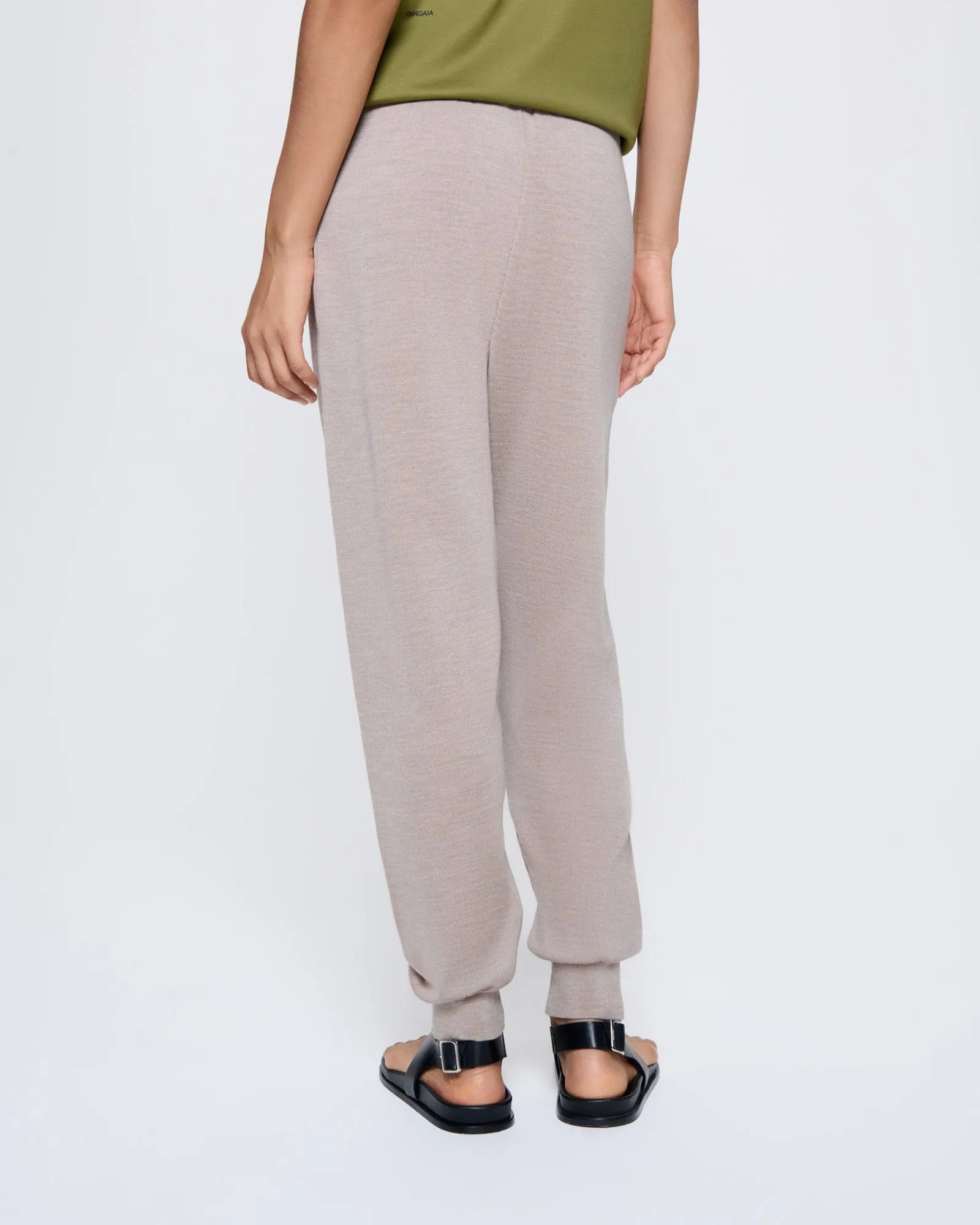 Womens Regenerative Merino Wool Track Pants—stone marl sold by Pangaia product image thumbnail 4