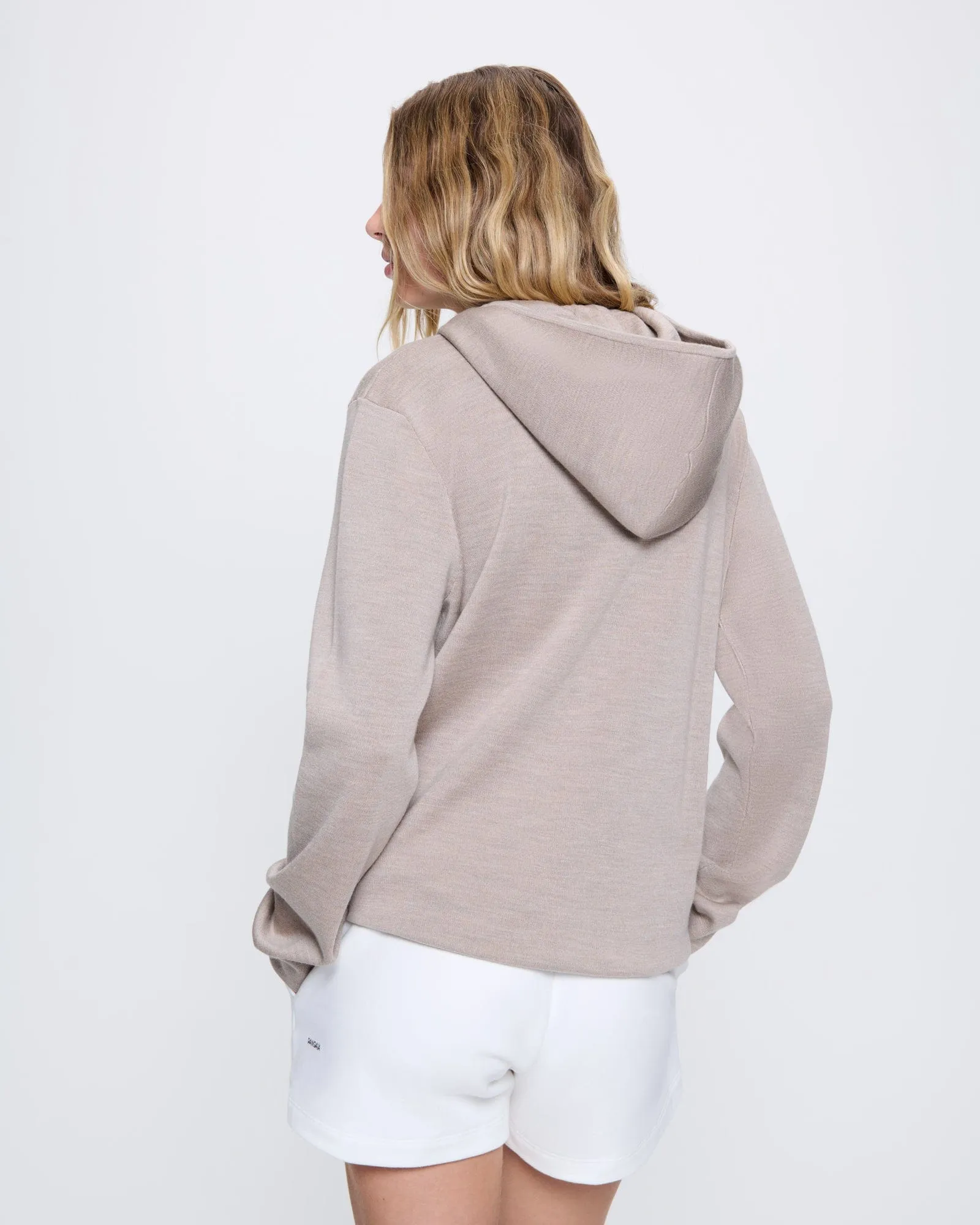 Sale Womens Regenerative Merino Wool Hoodie—stone marl sold by Pangaia product image thumbnail 5