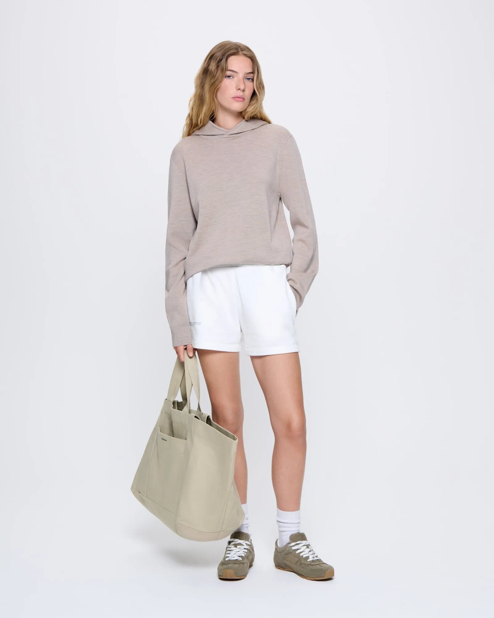 Sale Womens Regenerative Merino Wool Hoodie—stone marl sold by Pangaia product image thumbnail 3