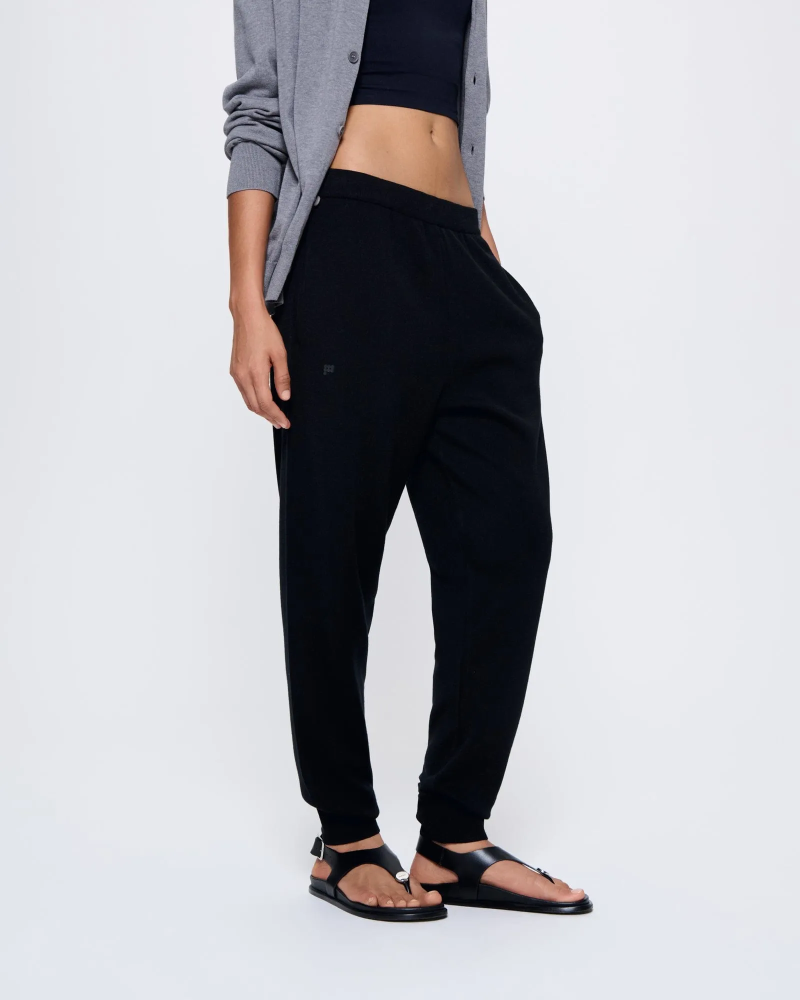 Womens Regenerative Merino Wool Track Pants—black sold by Pangaia product image thumbnail 4