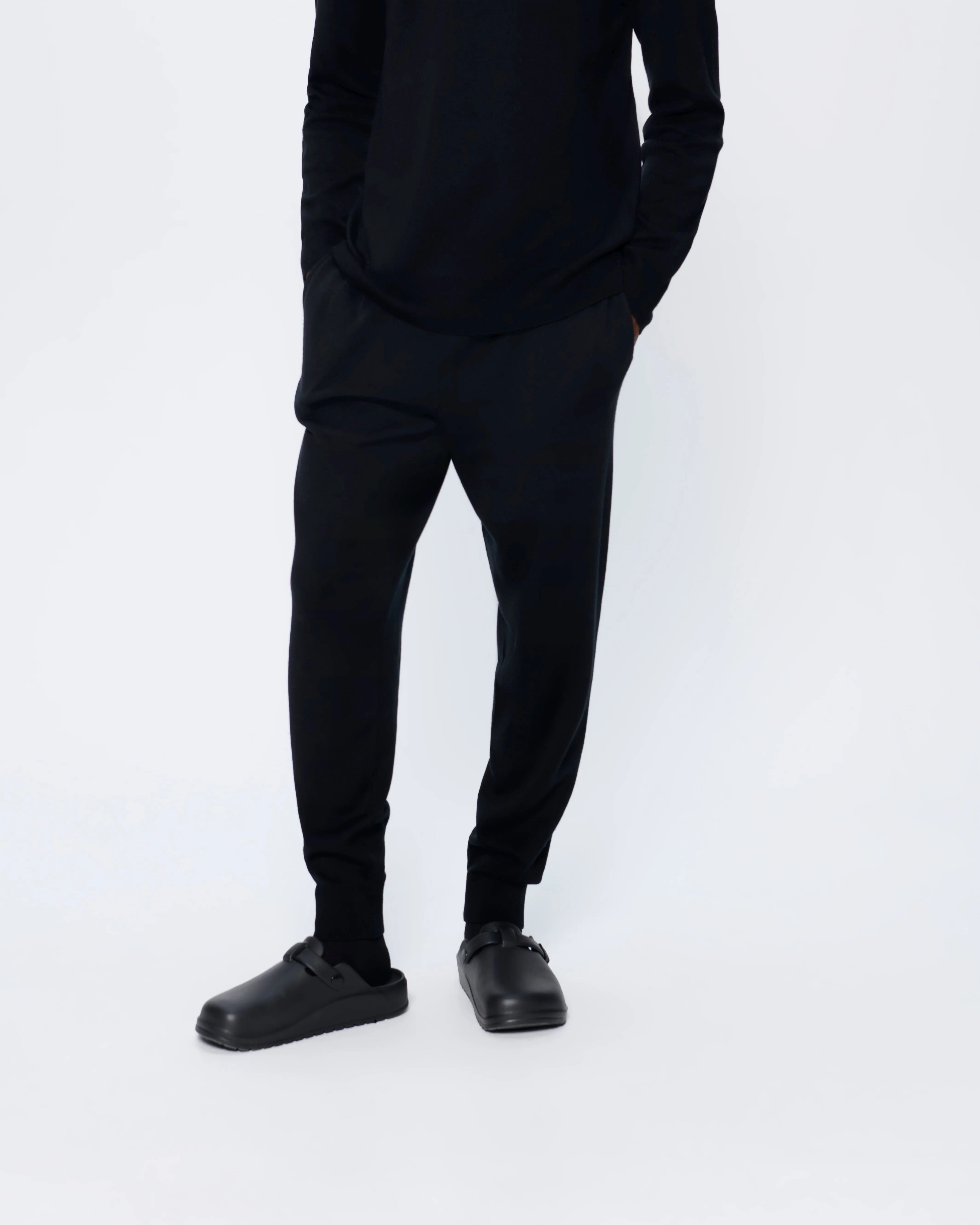 Mens Regenerative Merino Wool Track Pants—black sold by Pangaia product image thumbnail 3
