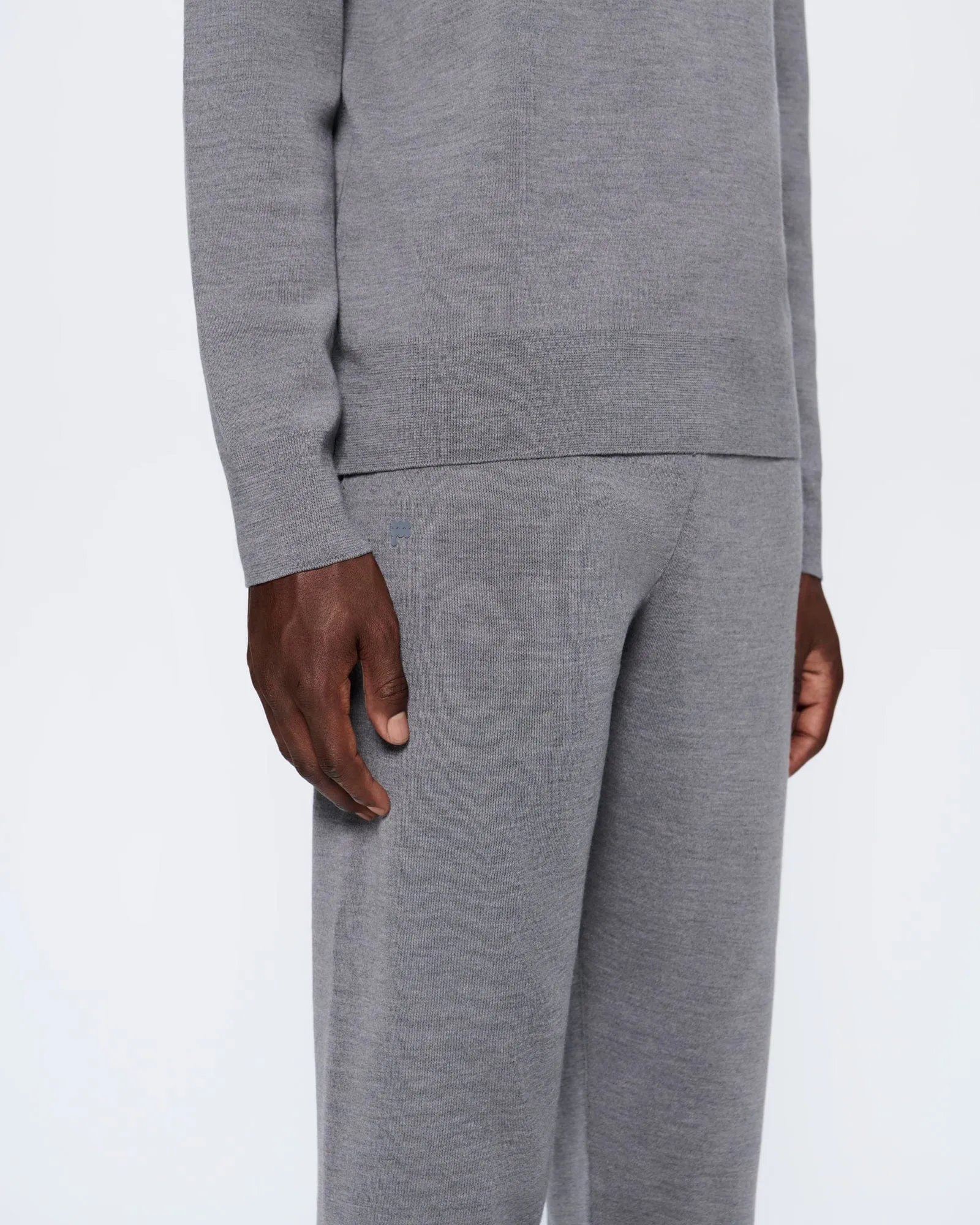 Mens Regenerative Merino Wool Track Pants—grey marl sold by Pangaia product image thumbnail 4