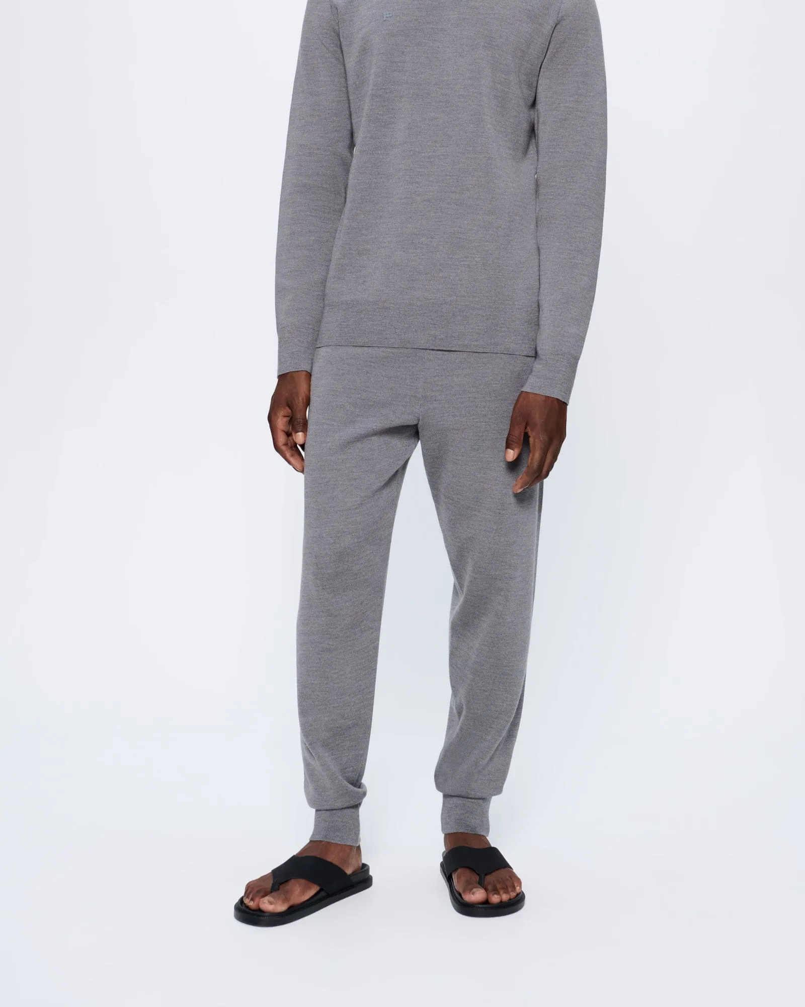 Mens Regenerative Merino Wool Track Pants—grey marl sold by Pangaia product image thumbnail 3