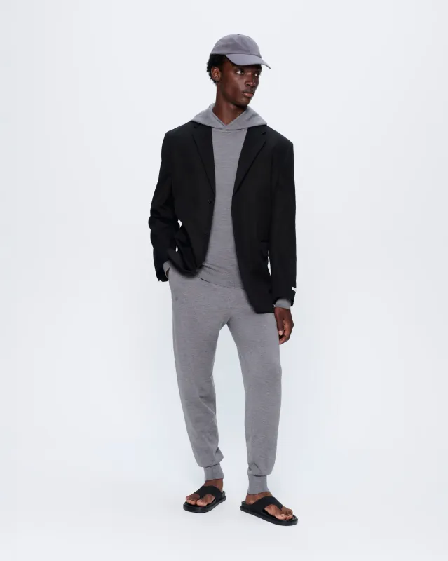 Mens Regenerative Merino Wool Track Pants—grey marl sold by Pangaia