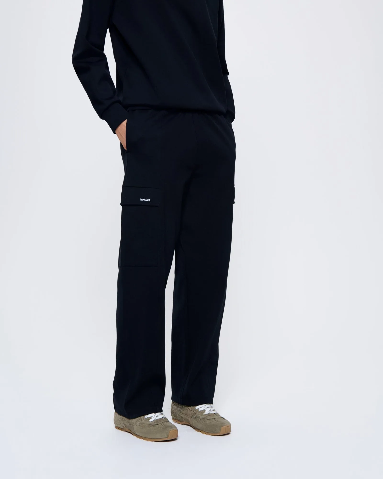 Womens DNA Double Jersey Cargo Trousers—black sold by Pangaia product image thumbnail 3