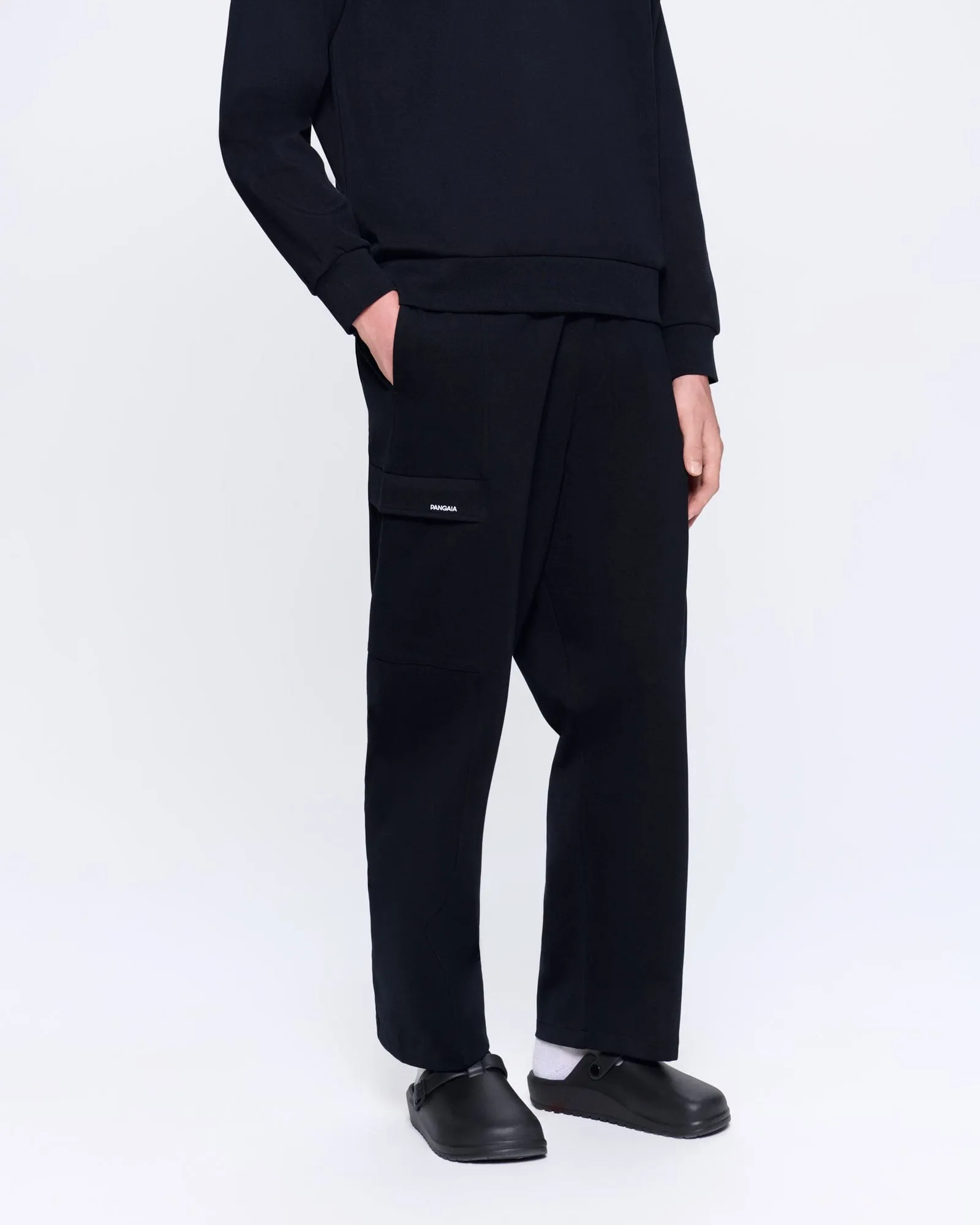 Mens DNA Double Jersey Cargo Trousers—black sold by Pangaia product image thumbnail 3