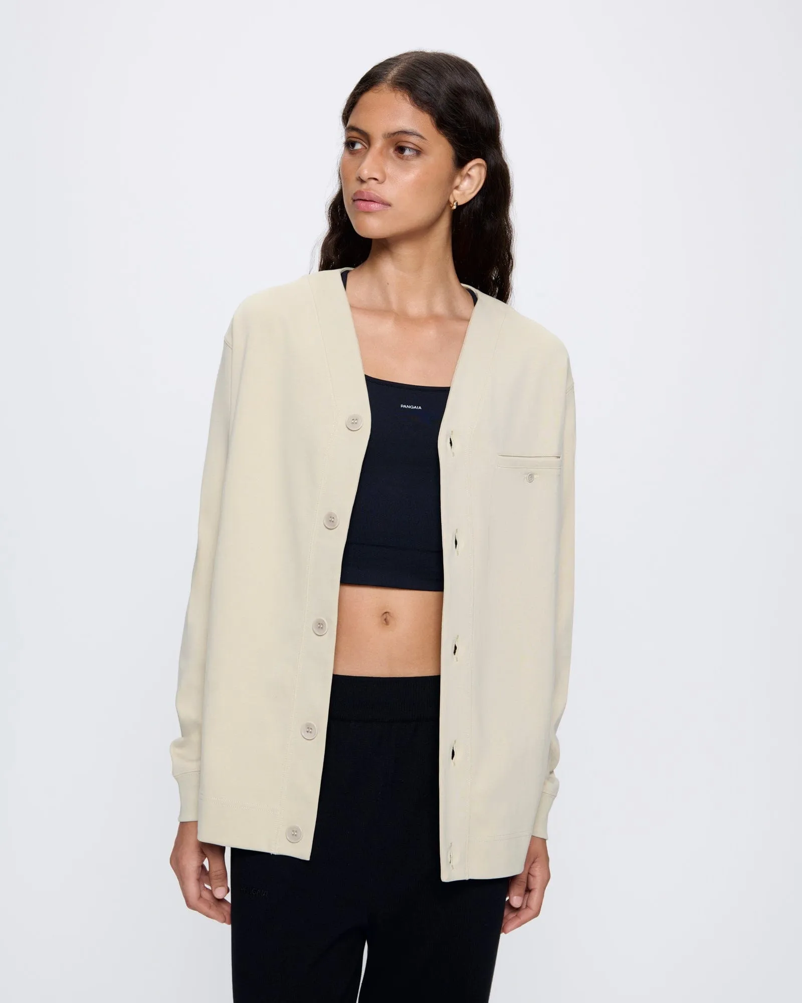 Womens DNA Double Jersey Liner Jacket—maitake beige sold by Pangaia product image thumbnail 3