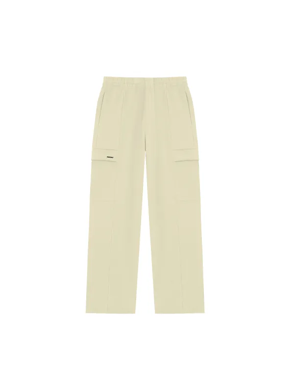 Womens DNA Double Jersey Cargo Trousers—maitake beige sold by Pangaia