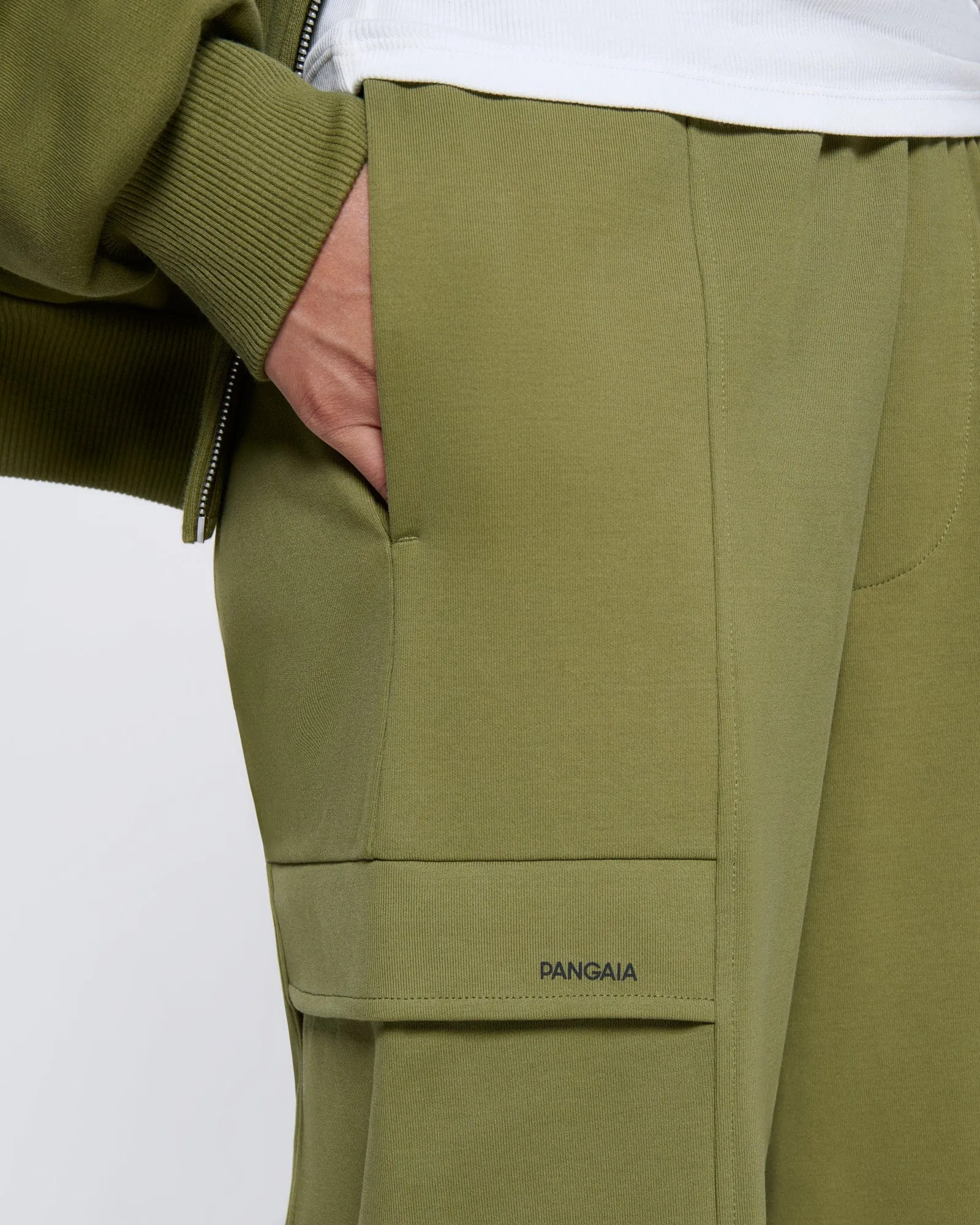 Womens DNA Double Jersey Cargo Trousers—highland green sold by Pangaia product image thumbnail 4