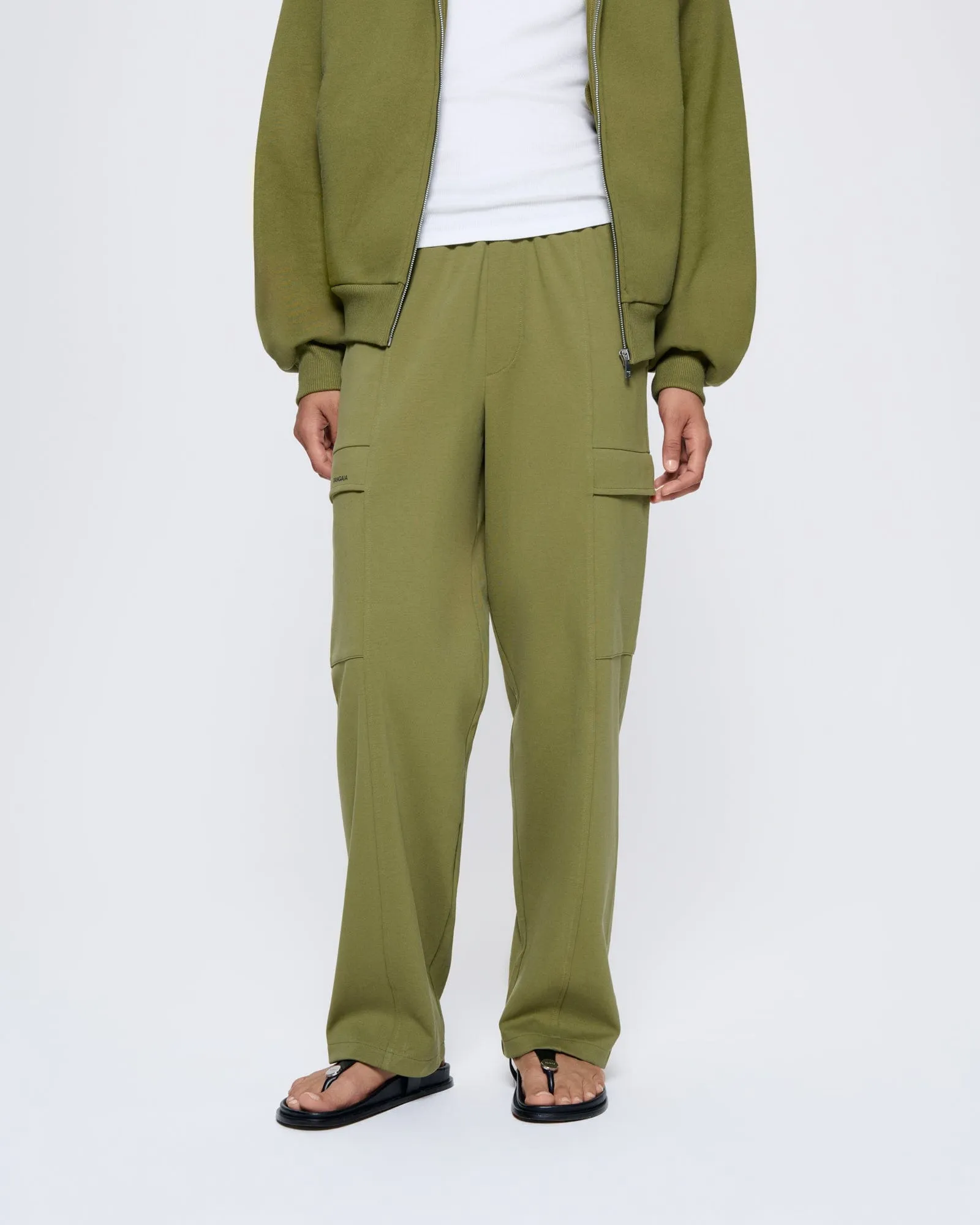 Womens DNA Double Jersey Cargo Trousers—highland green sold by Pangaia product image thumbnail 3
