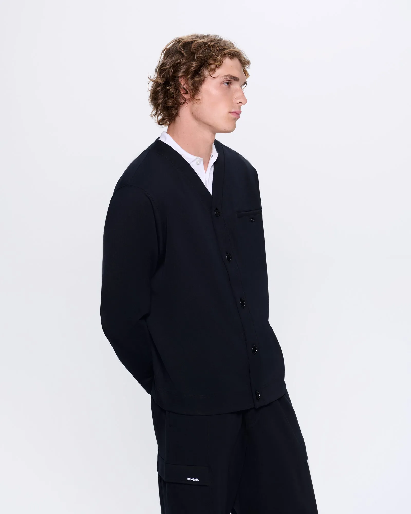 Mens DNA Double Jersey Liner Jacket—black sold by Pangaia product image thumbnail 3