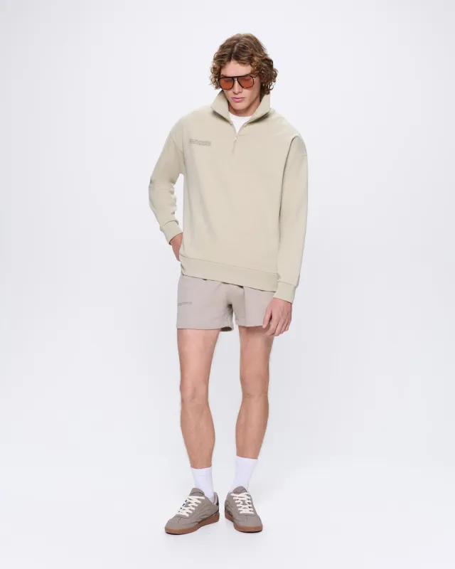 Mens DNA Double Jersey Half Zip Sweatshirt—maitake beige sold by Pangaia