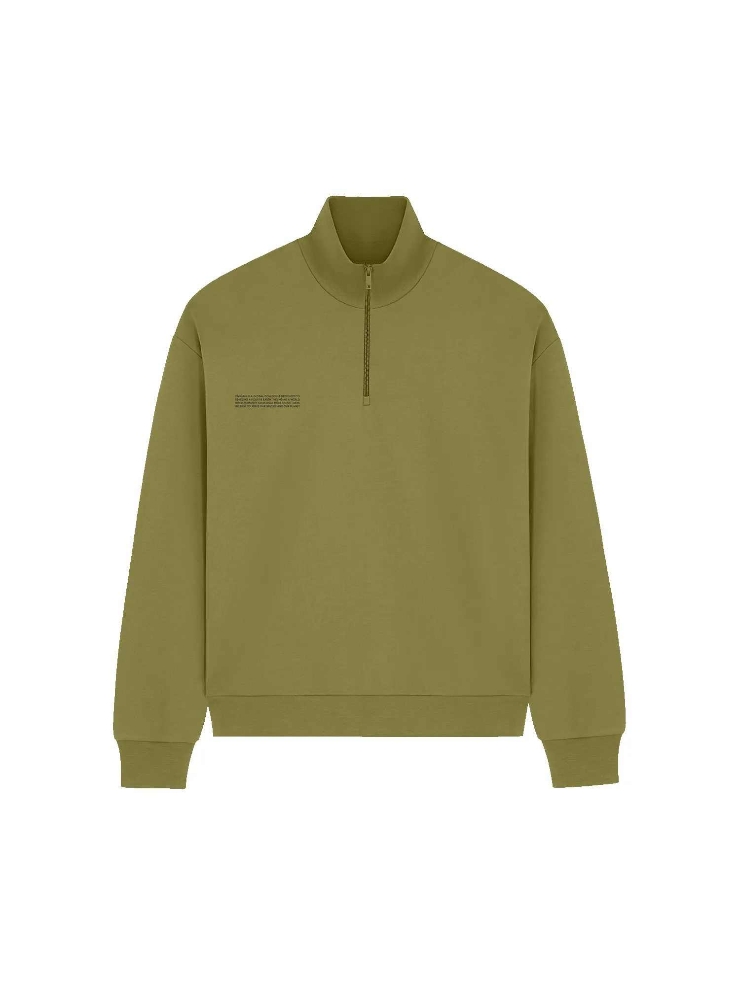 Mens DNA Double Jersey Half Zip Sweatshirt—highland green sold by Pangaia product image thumbnail 2