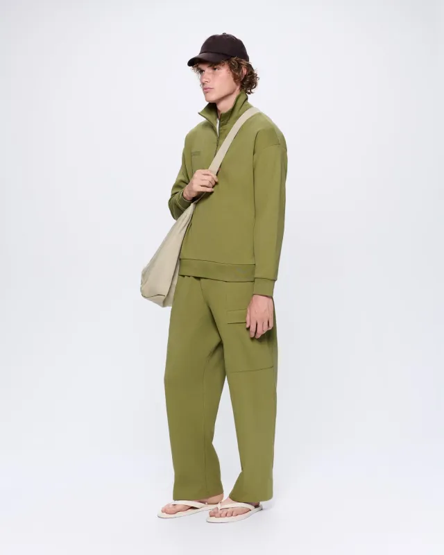 Mens DNA Double Jersey Cargo Trousers—highland green sold by Pangaia
