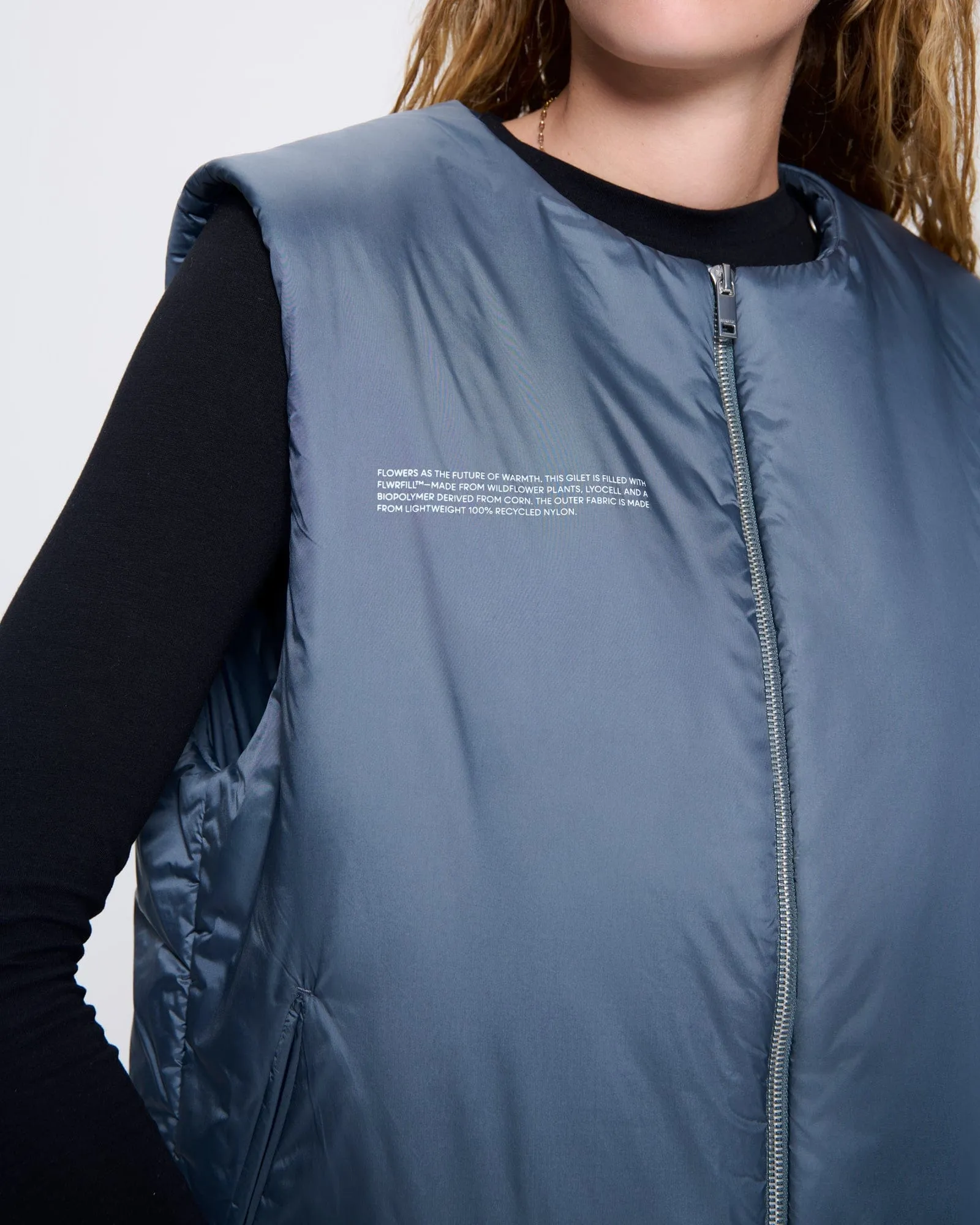 Womens DNA Flower-Warmth Gilet—atmosphere grey sold by Pangaia product image thumbnail 4