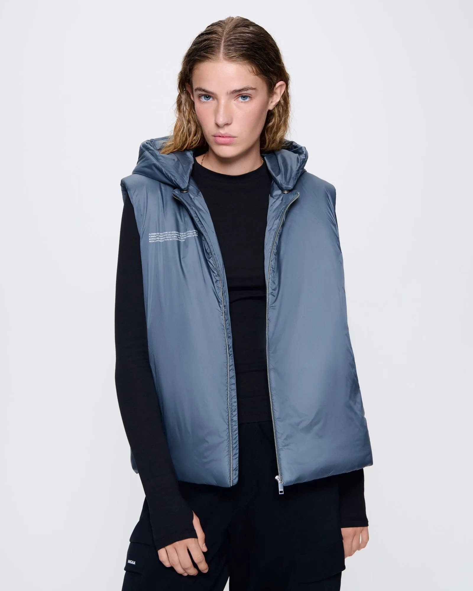 Womens DNA Flower-Warmth Gilet—atmosphere grey sold by Pangaia product image thumbnail 3